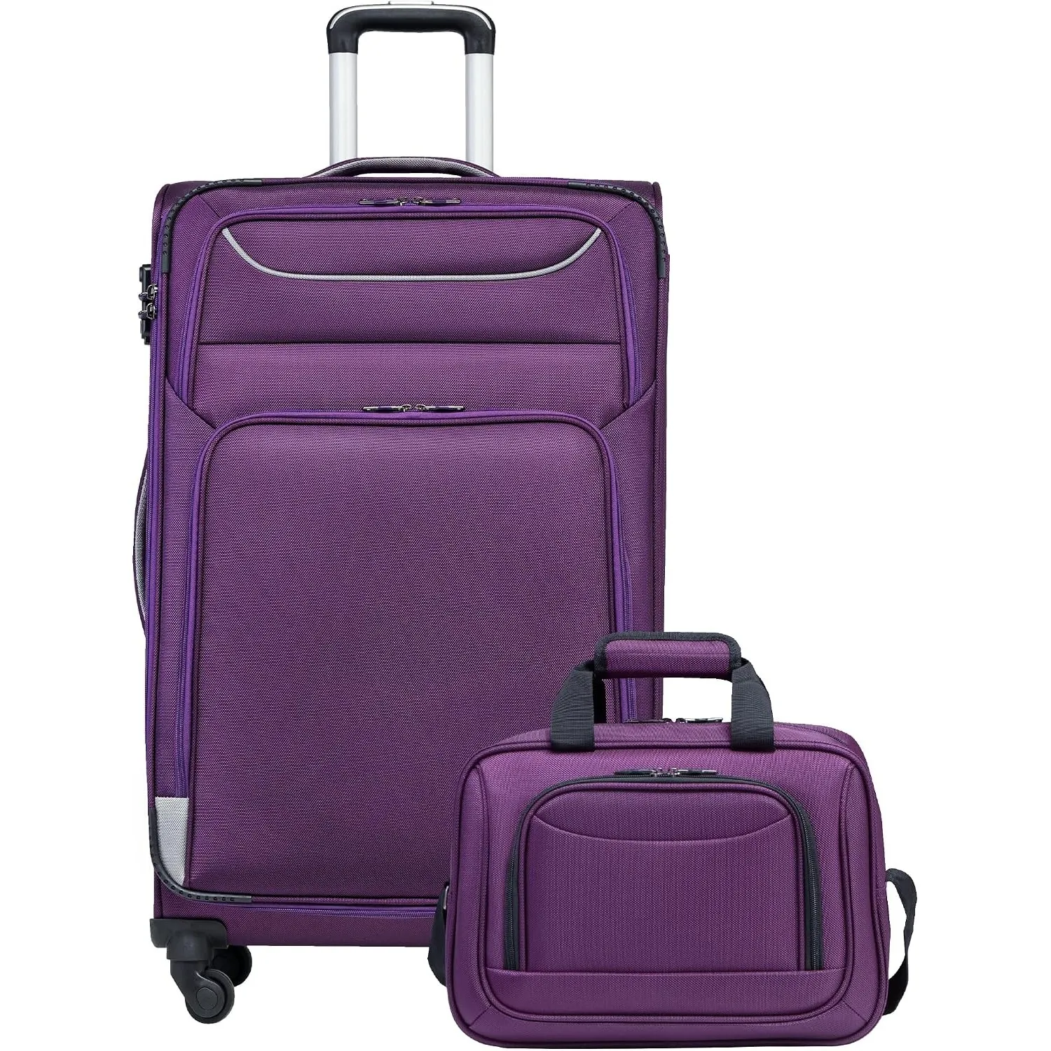 COOLIFE Großer Koffer Weichgepäck Trolley 80cm und 1 Große Umhängetasche