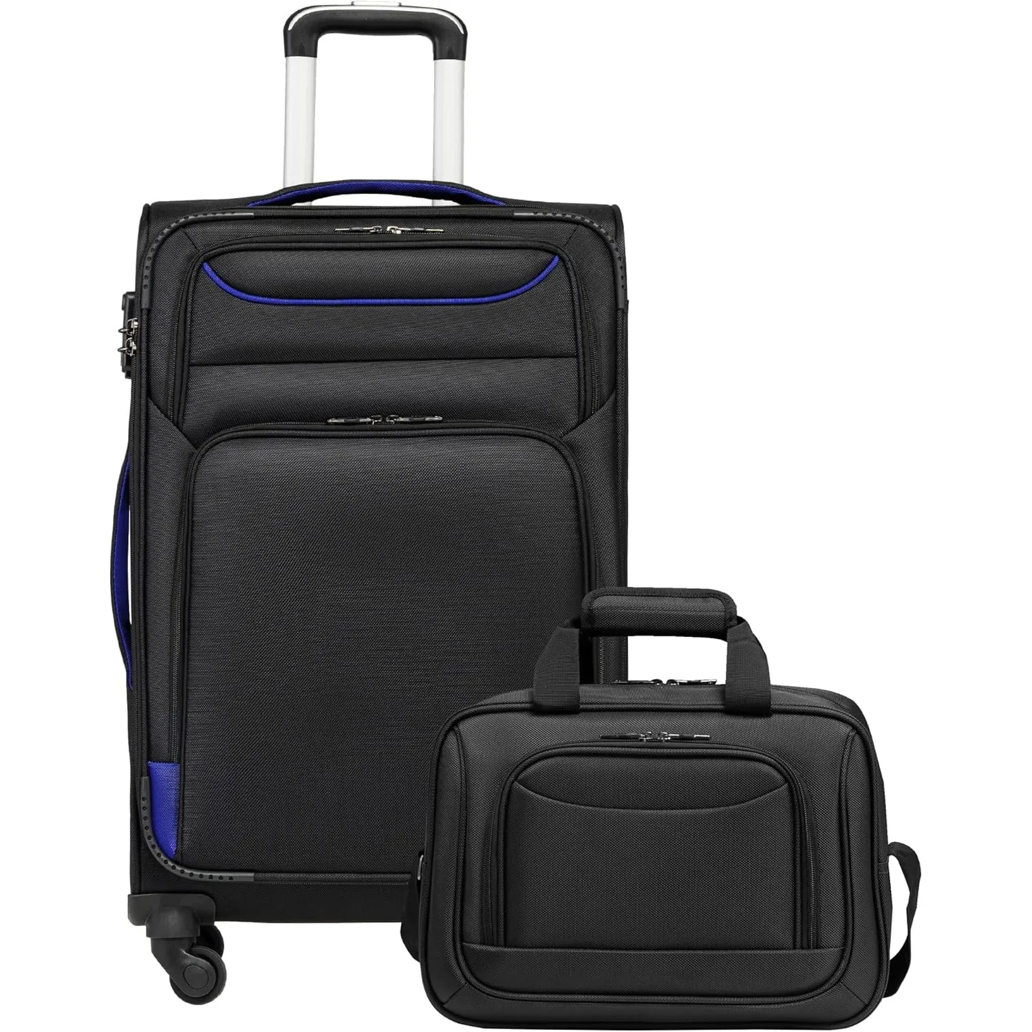 COOLIFE Koffer Trolley Koffer Reisekoffer von 4 Rollen Stoffkoffer Handgepäck TSA-Schloss Der Koffer Enthält 1 Große Um…