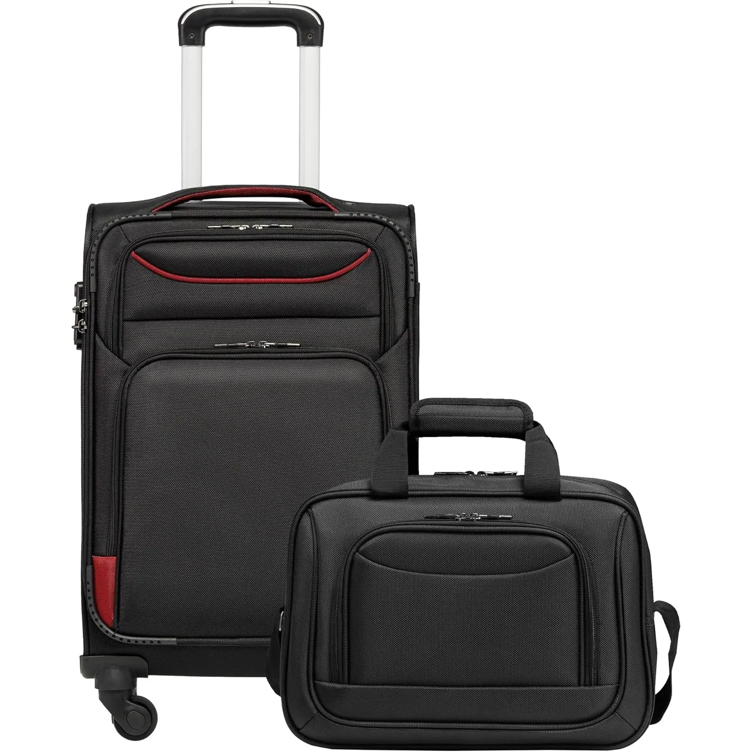 COOLIFE Koffer Trolley Koffer Reisekoffer von 4 Rollen Stoffkoffer Handgepäck TSA-Schloss Der Koffer Enthält 1 Große Um…