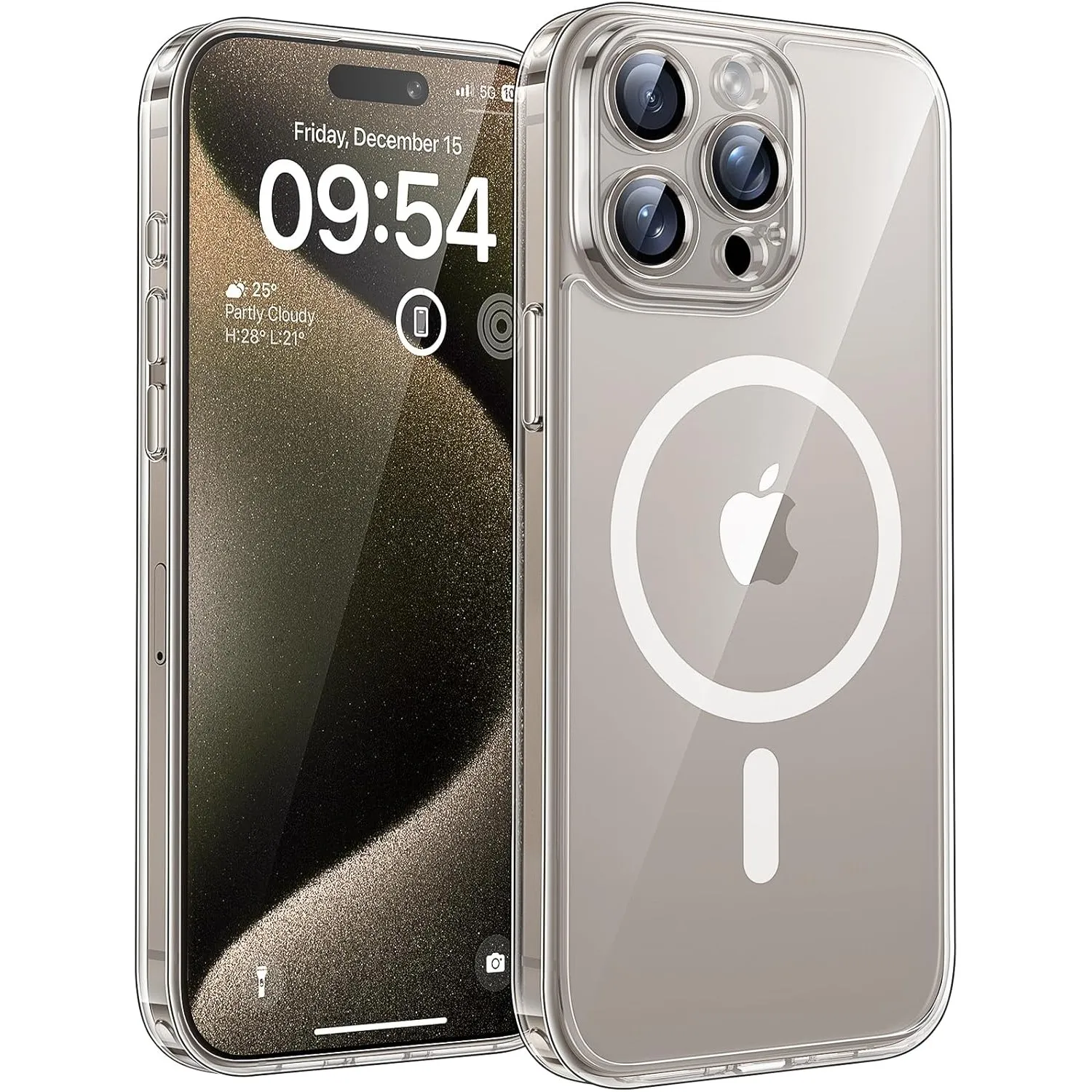 TOCOL für iPhone 15 Pro Hülle, Kompatibel mit MagSafe, Transparent