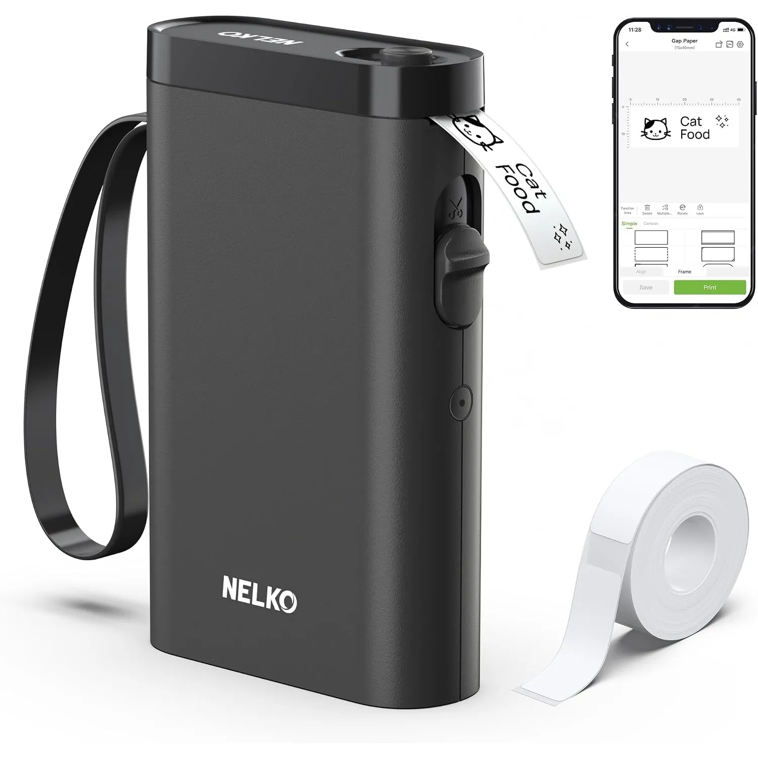 Nelko Etikettendrucker,Bluetooth P21 Selbstklebendes Etikettiergerät SCH | Tragbarer beschriftungsgerät selbstklebend L…