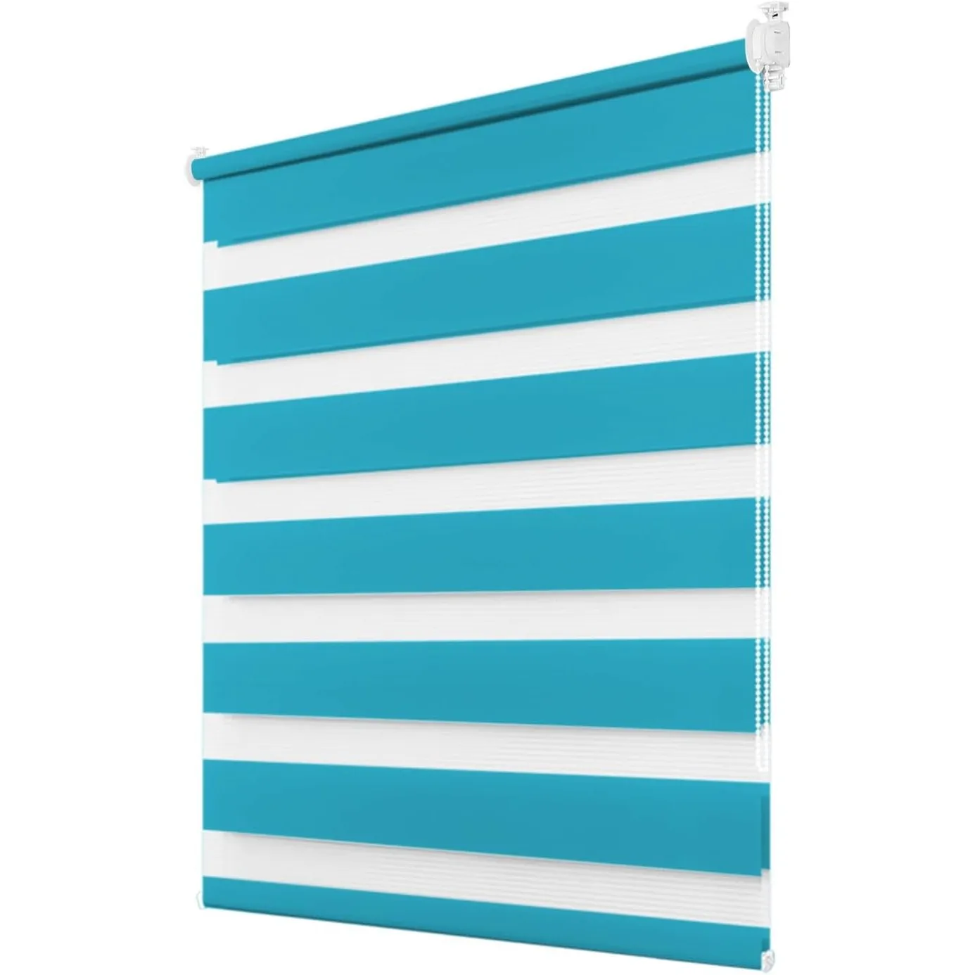 Deswell Doppelrollo Klemmfix ohne Bohren Türkis B90 x H120 cm (Stoffbreite 86cm) Rollos für Fenster ohne Bohren für Fen…