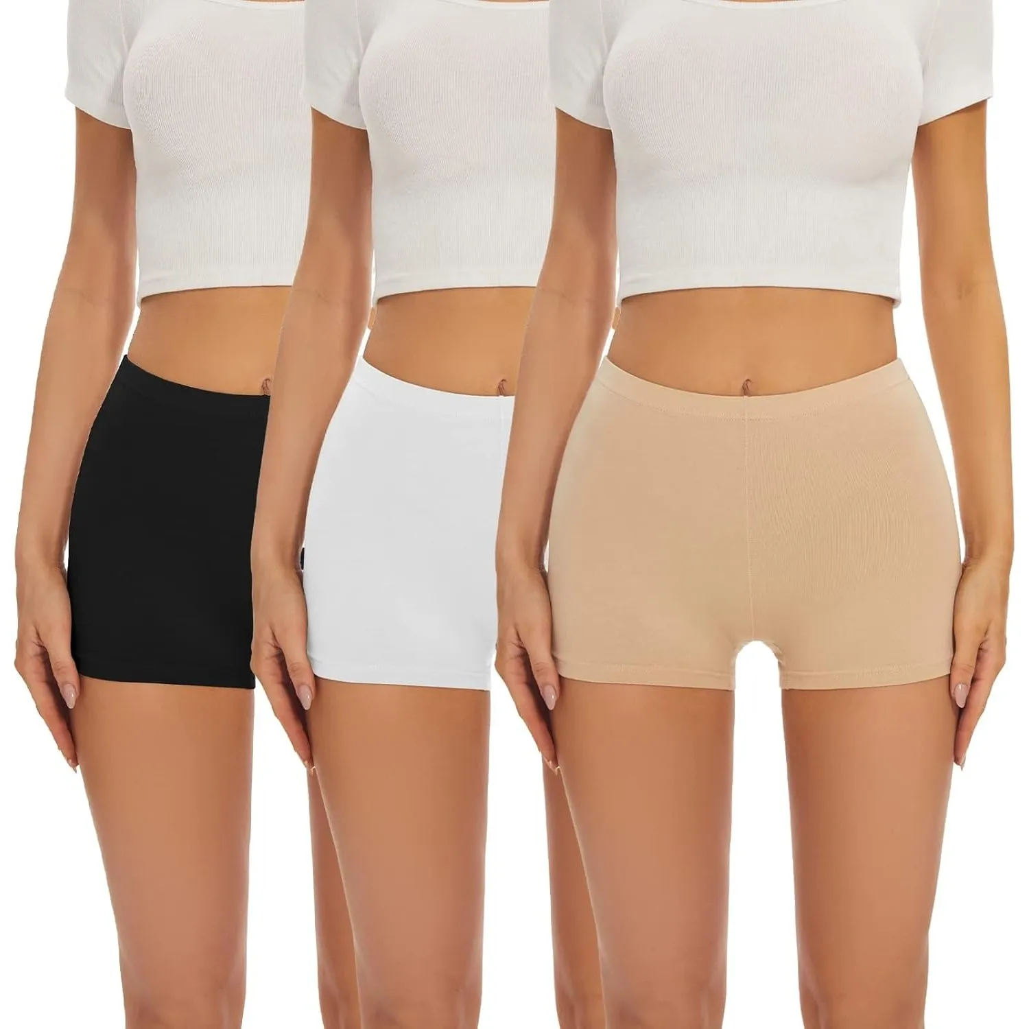 SIHOHAN Boxershorts Damen Baumwolle Radlerhose Damen Kurz für Kleid Bauchweg Unterhosen Nahtlos Unterziehhose Doppelter…