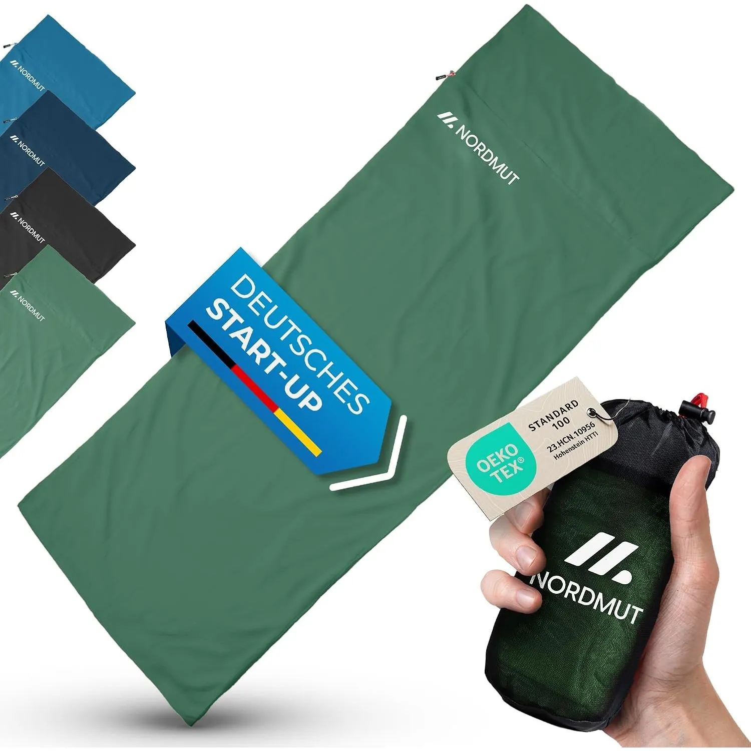 NORDMUT® Hüttenschlafsack Ultraleicht aus Mikrofaser oder Baumwolle - Reiseschlafsack atmungsaktiv kleines Packmaß & be…