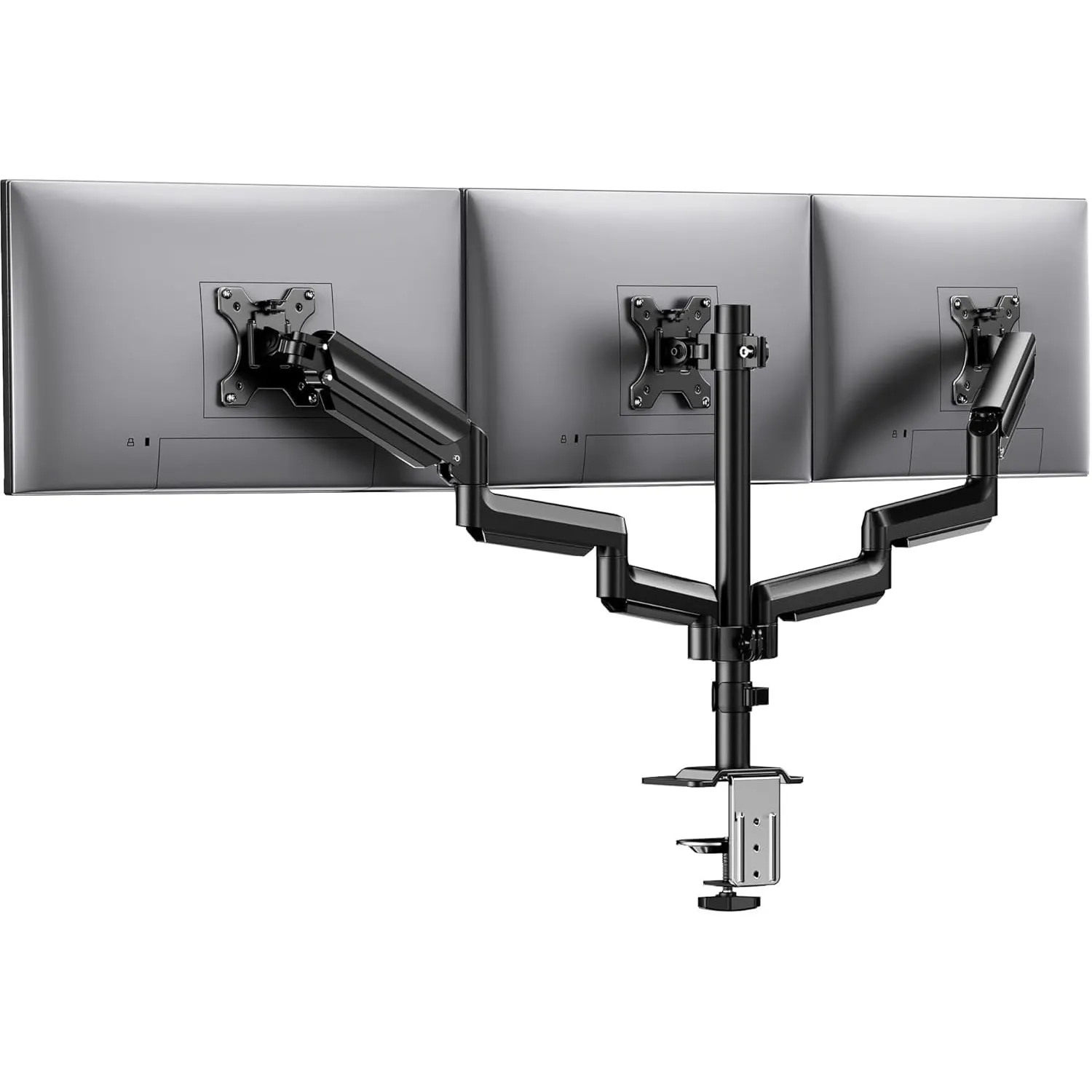 HUANUO Monitorhalterung 3 Monitore für 13-27 Zoll Computerbildschirme, Bildschirm Halterung 3 Monitore mit 8kg Gasfeder…