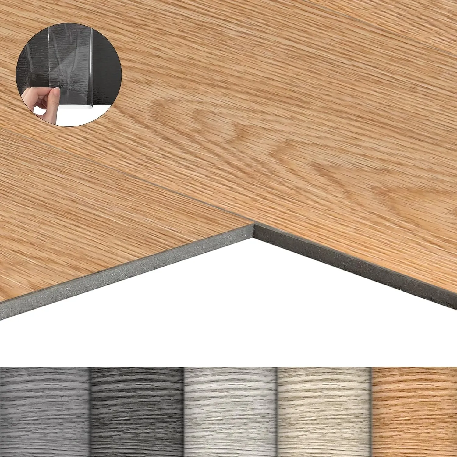 LZQ PVC Bodenbelag Vinylboden Selbstklebend mit Holz-Effekt, 72 Vinyl Fliesen 10,04m² Bodenfliesen Selbstklebend, Klebe…