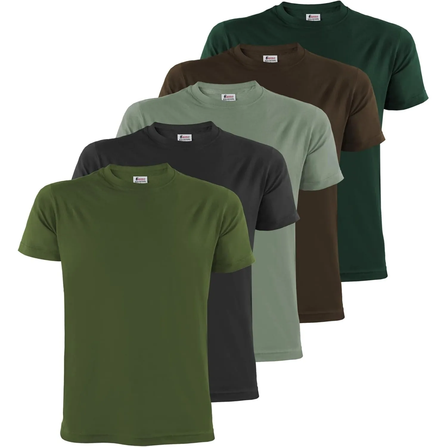 ALPIDEX Herren T-Shirts 5er Set Rundhals 100% Baumwolle Einfarbig Shirts Basic Shirt Kurzarm S M L XL XXL 3XL 4XL 5XL