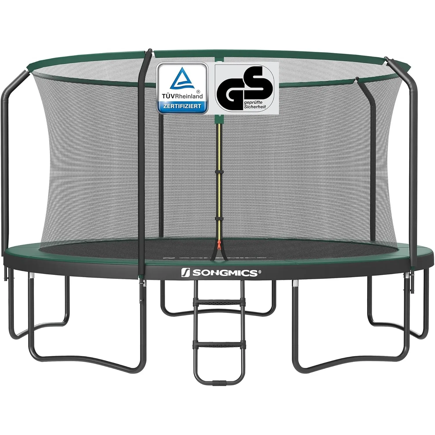 SONGMICS Trampolin Outdoor Kindertrampolin Ø 244/305/366/427 cm, rundes Gartentrampolin Sicherheitsnetz und Leiter, Ran…