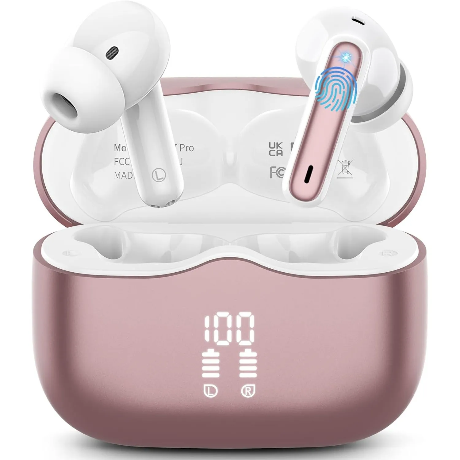 Bluetooth Kopfhörer, Kopfhörer Kabellos Bluetooth 5.4 In Ear Kopfhörer mit 4 ENC Noise Cancelling Mic, Kabellose Kopfhö…