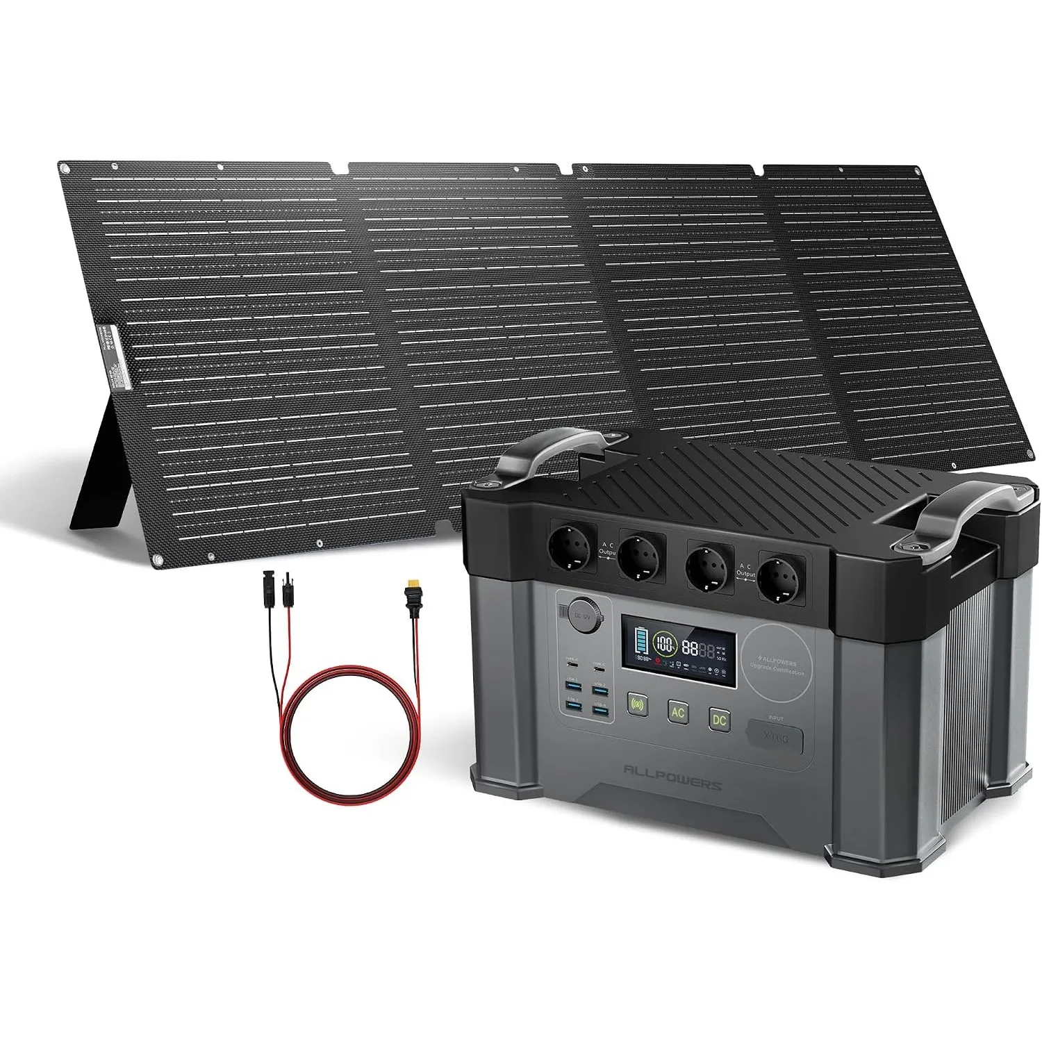 ALLPOWERS S2000 Pro Tragbares Powerstation mit 200W Faltbares Solarpanel, 1451Wh 2400W (4000W Überspannung) AKKU Solarg…