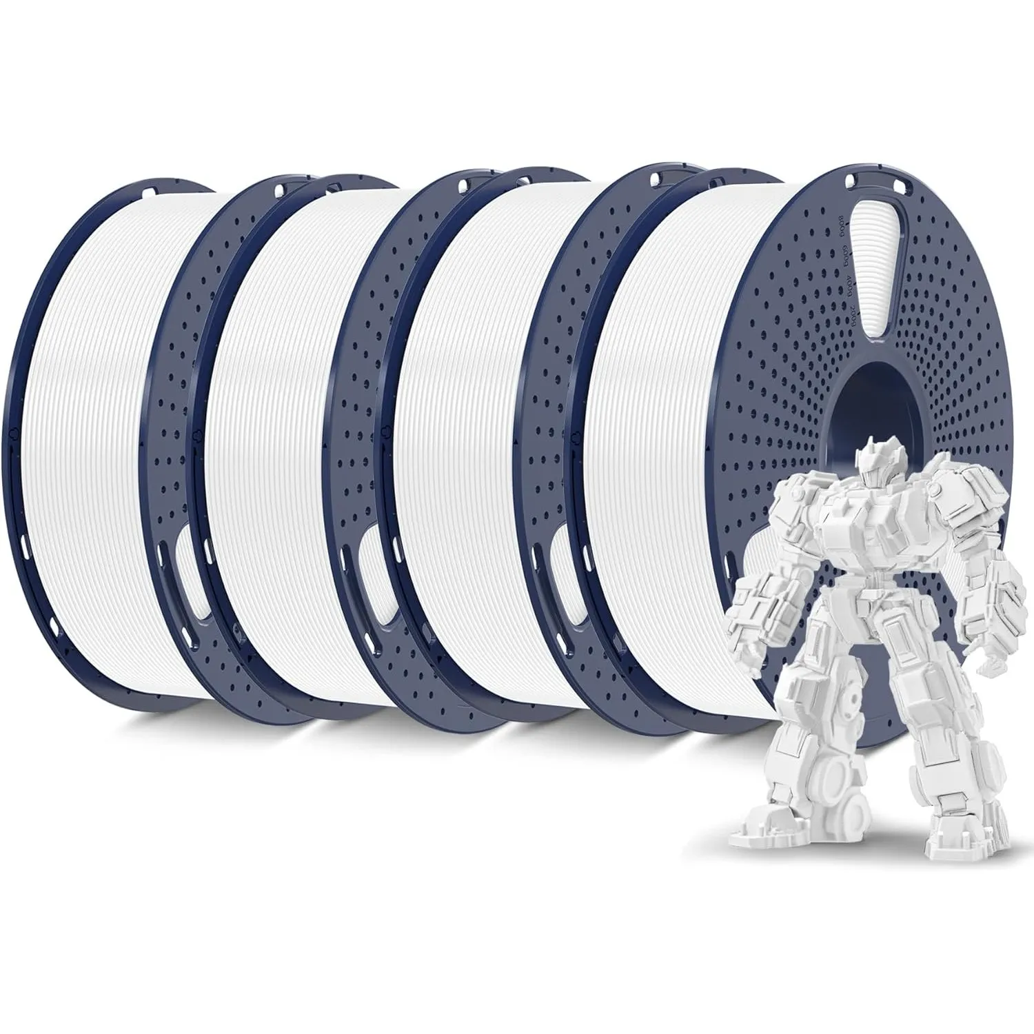 SUNLU PLA+ Filament 1.75mm 4KG Bundle, PLA Plus 3D Drucker Filament Weiß