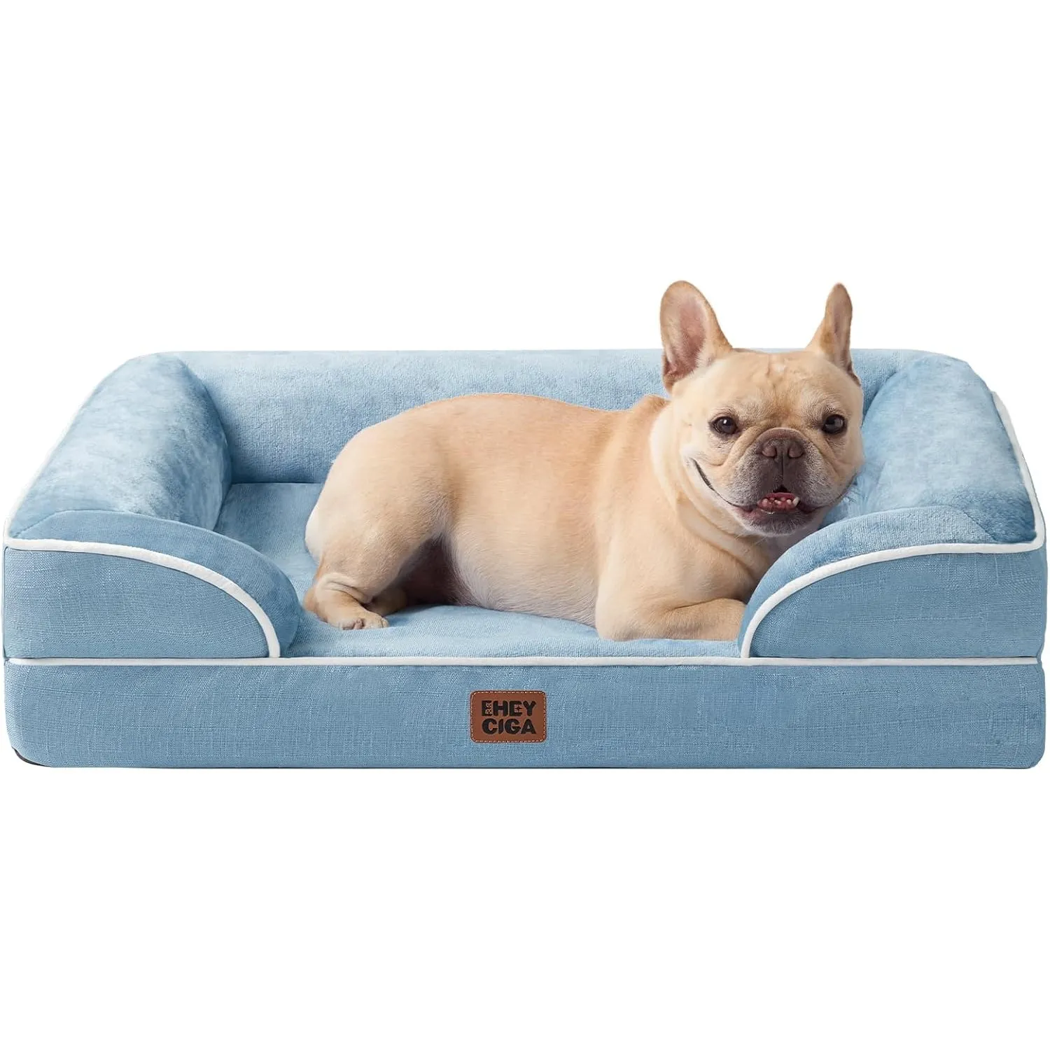 EHEYCIGA Orthopädisches Hundebett Kleine Hunde, 76x51cm, Memory Foam Hundekorb Mittelgroße Hunde, Waschbar Hundesofa Wa…