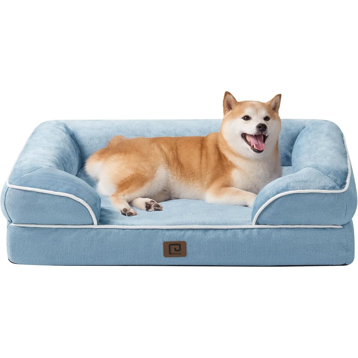 EHEYCIGA Orthopädisches Hundebett Grosse Hunde, 91x68cm, Hellblau | Orthopädischer Eierkistenschaum, Waschbarer und Was…