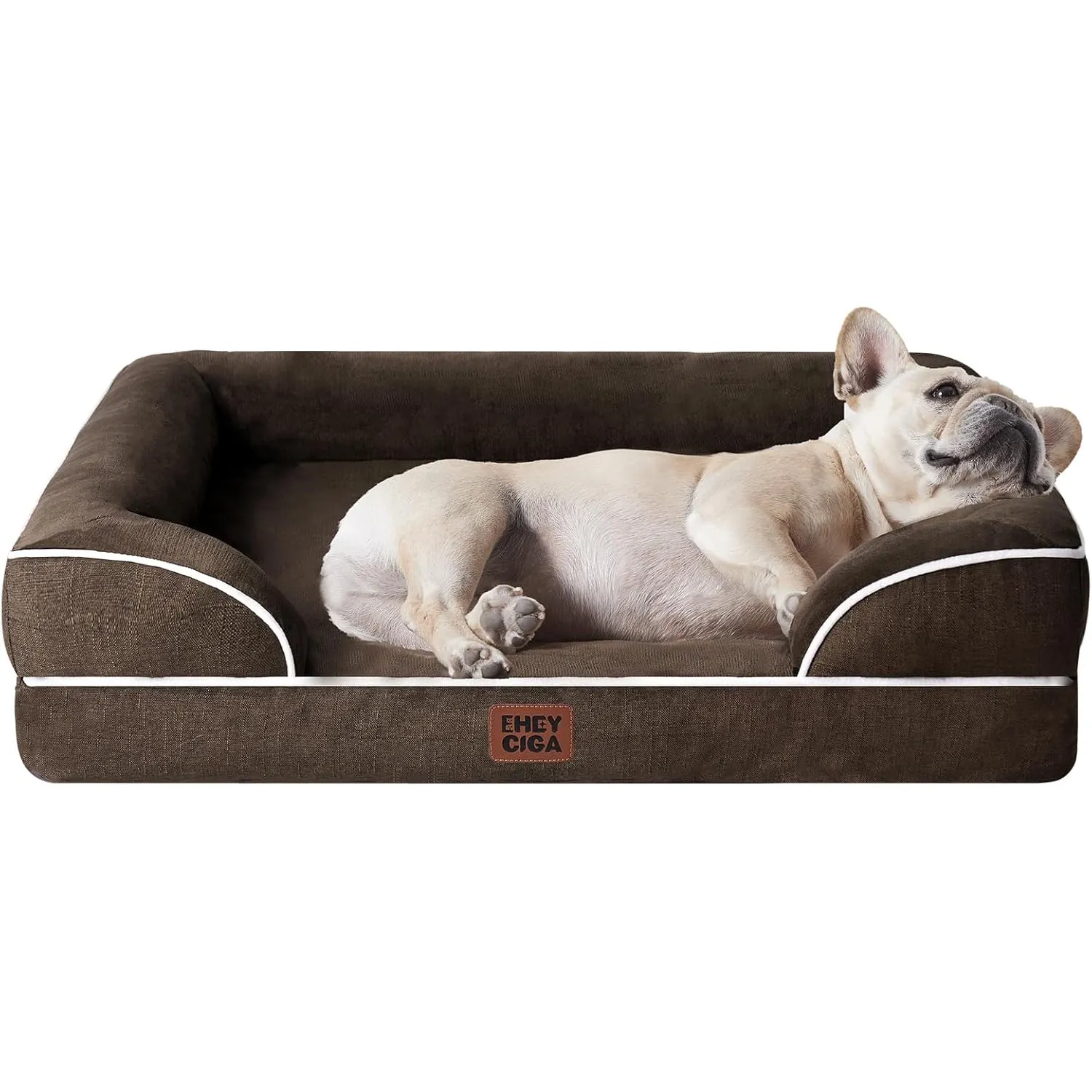 EHEYCIGA Orthopädisches Hundebett Kleine Hunde, 76x51cm, Memory Foam Hundekorb Mittelgroße Hunde, Waschbar Hundesofa Wa…