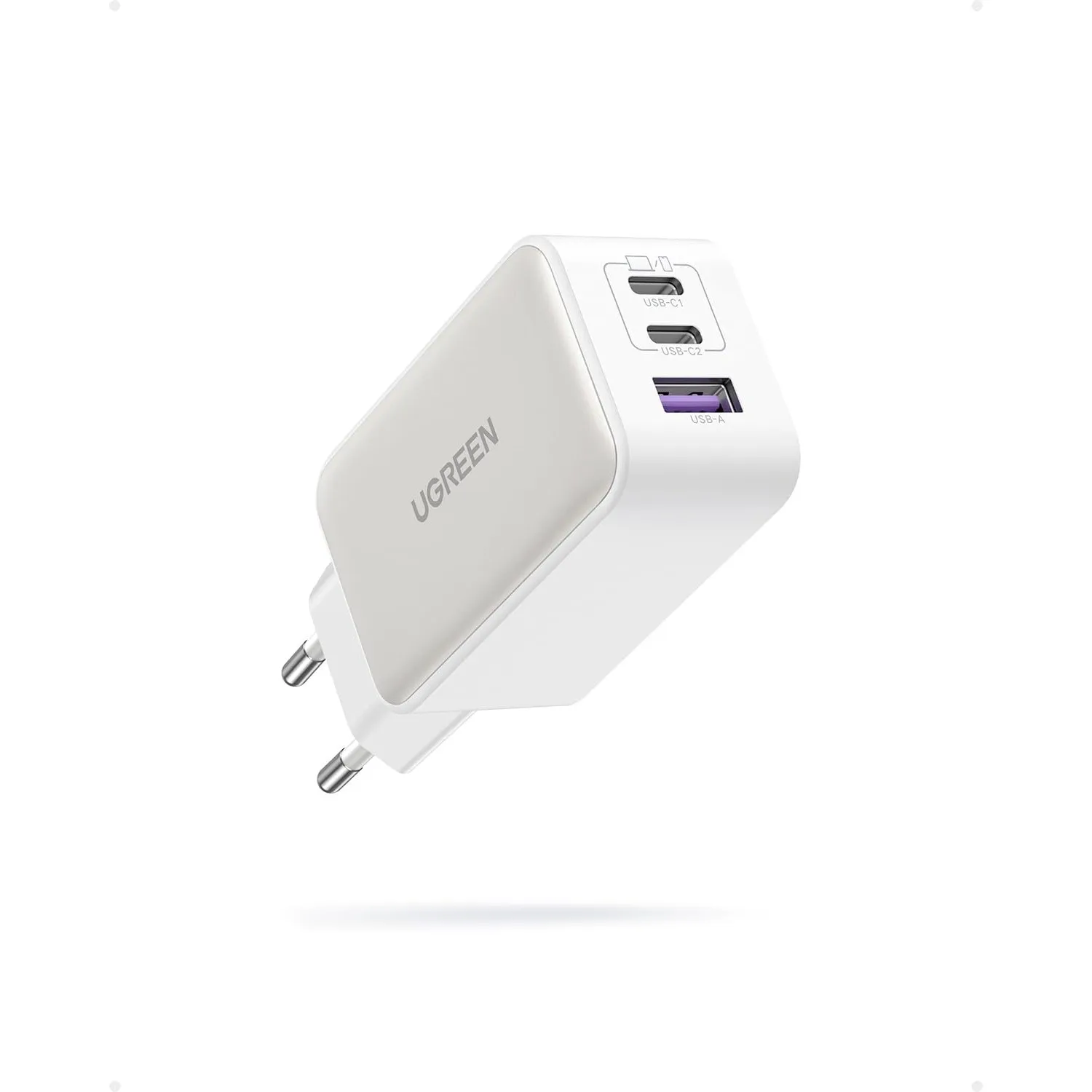 UGREEN Nexode 65W USB C Ladegerät, 3-Port, GaN Netzteil, PPS Charger 60W