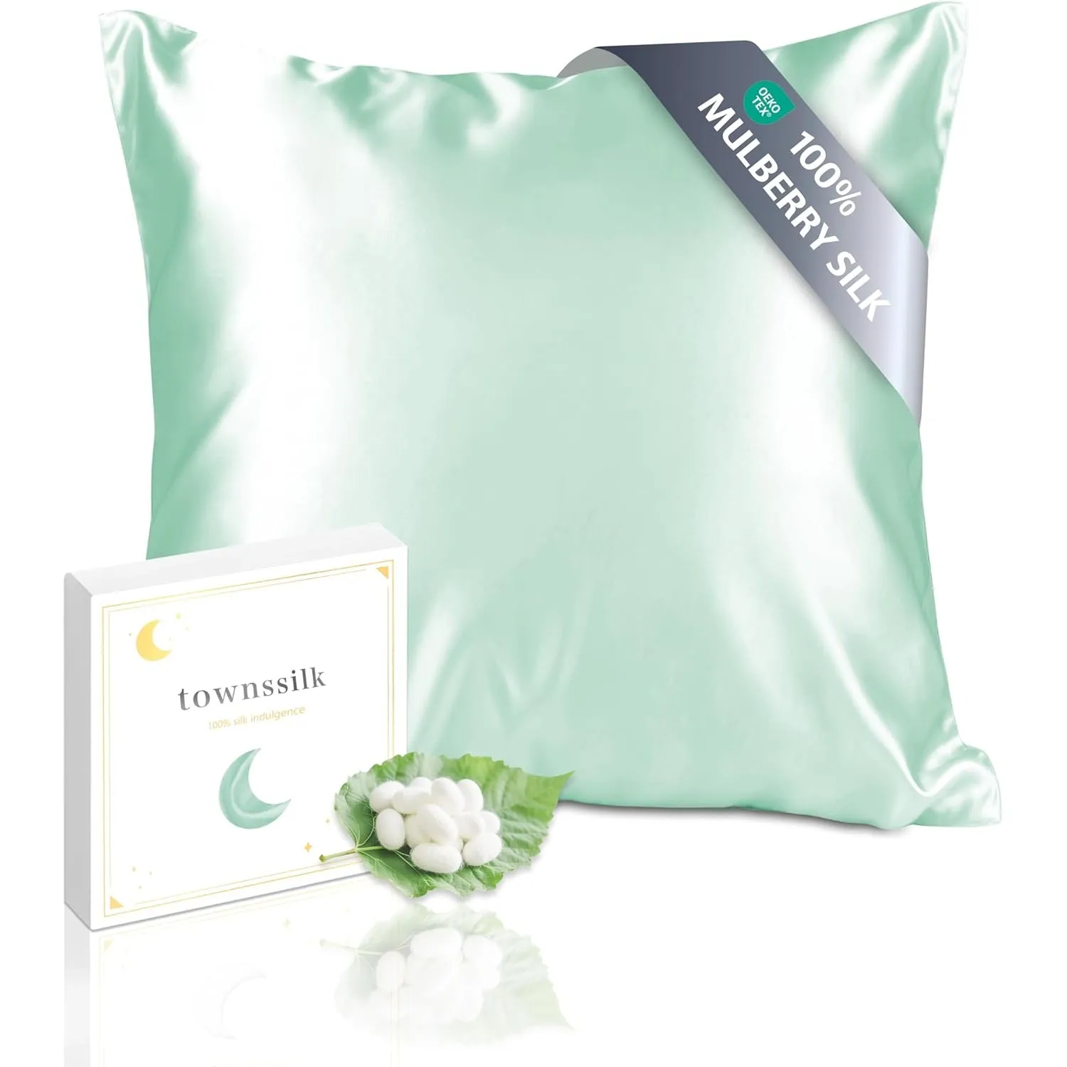 townssilk Beidseitig 100% 19mm Pure Maulbeerseide Kissenbezug für Haar und Haut Gesundheit,Kissenbezug mit verstecktem …