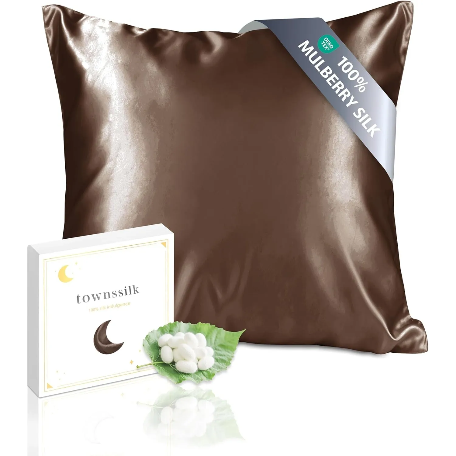 townssilk Beidseitig 100% 19mm Pure Maulbeerseide Kissenbezug für Haar und Haut Gesundheit,Kissenbezug mit verstecktem …