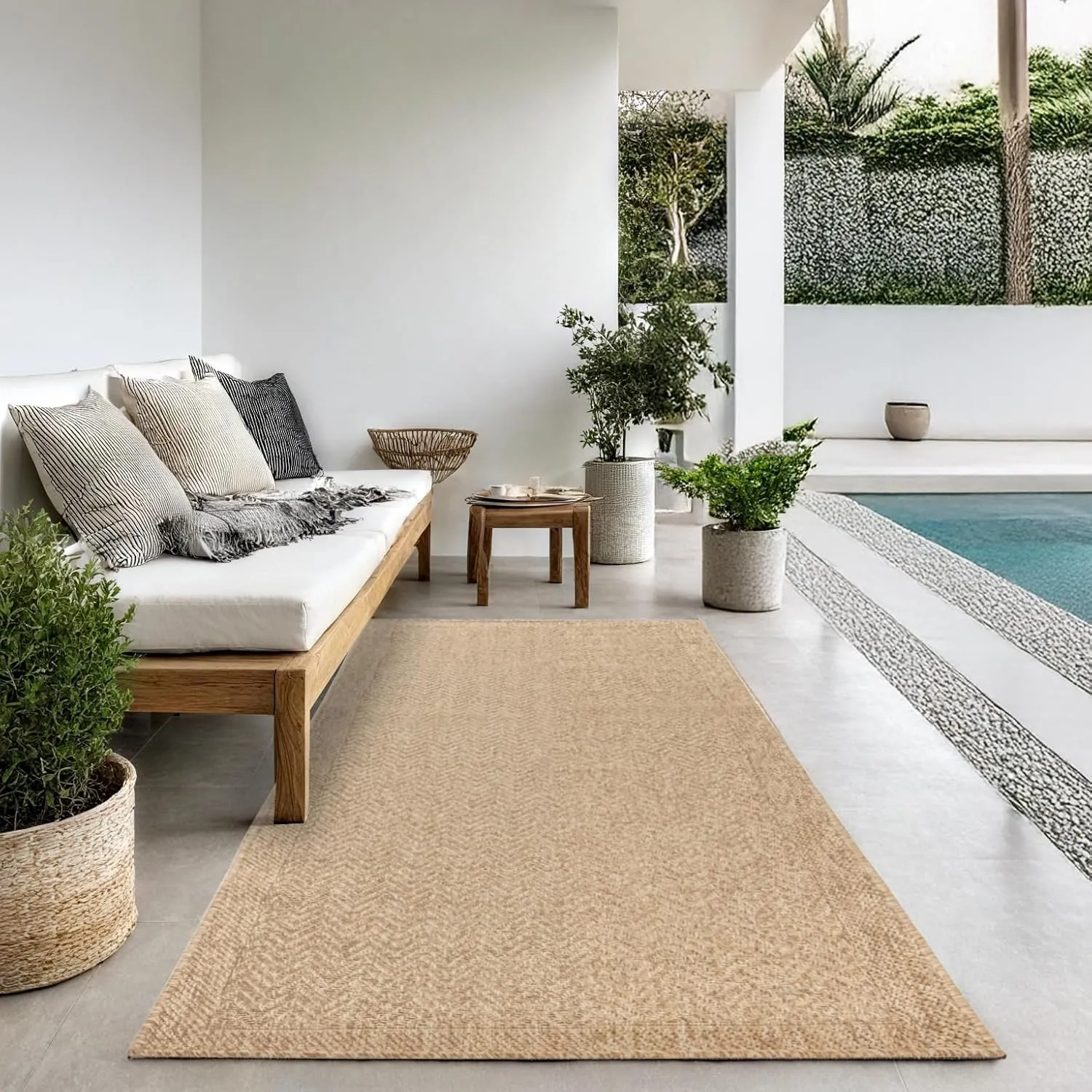 the carpet Kansas Outdoor Teppich – Wetterfester Indoor & Outdoor Teppich im Jute-Look für Balkon, Terrasse, Garten, Wo…