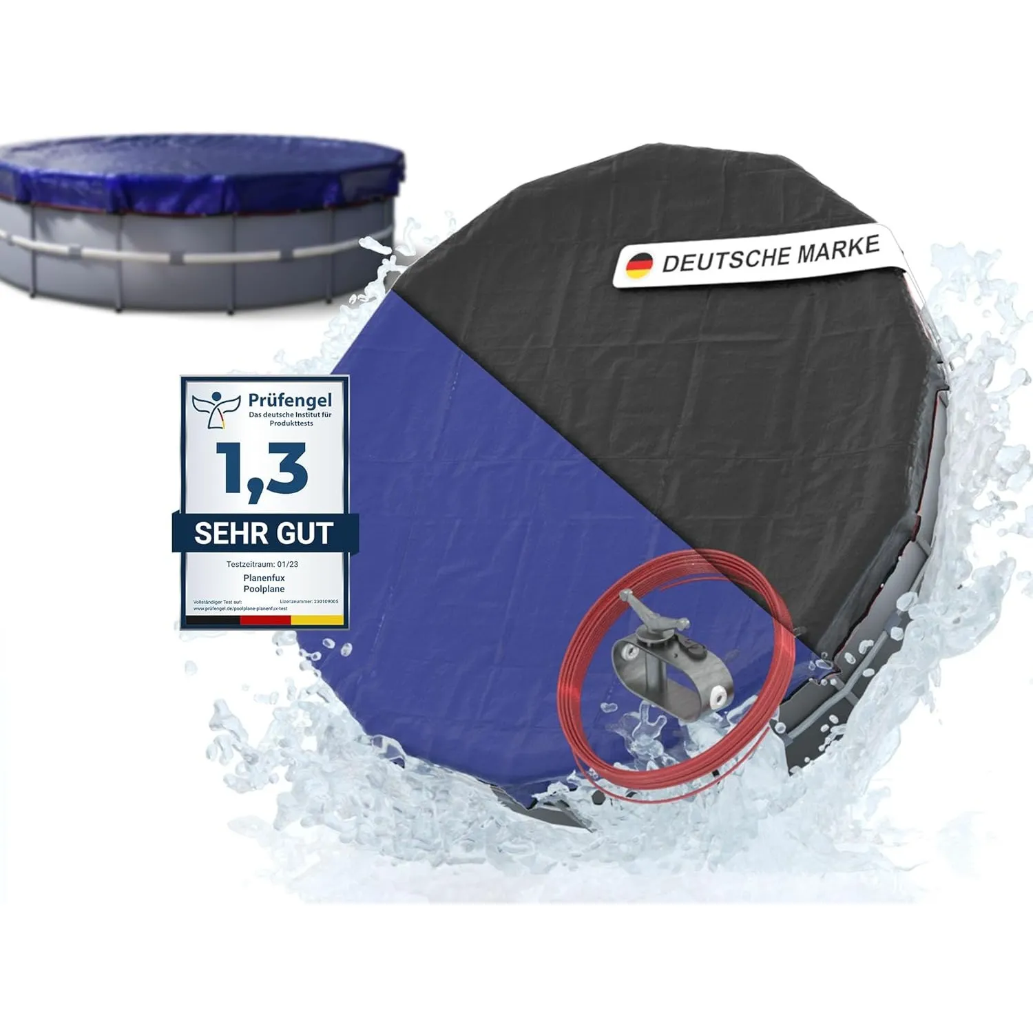 Planenfux® Poolabdeckung rund 450 cm | Für Ø 420-460 cm Becken