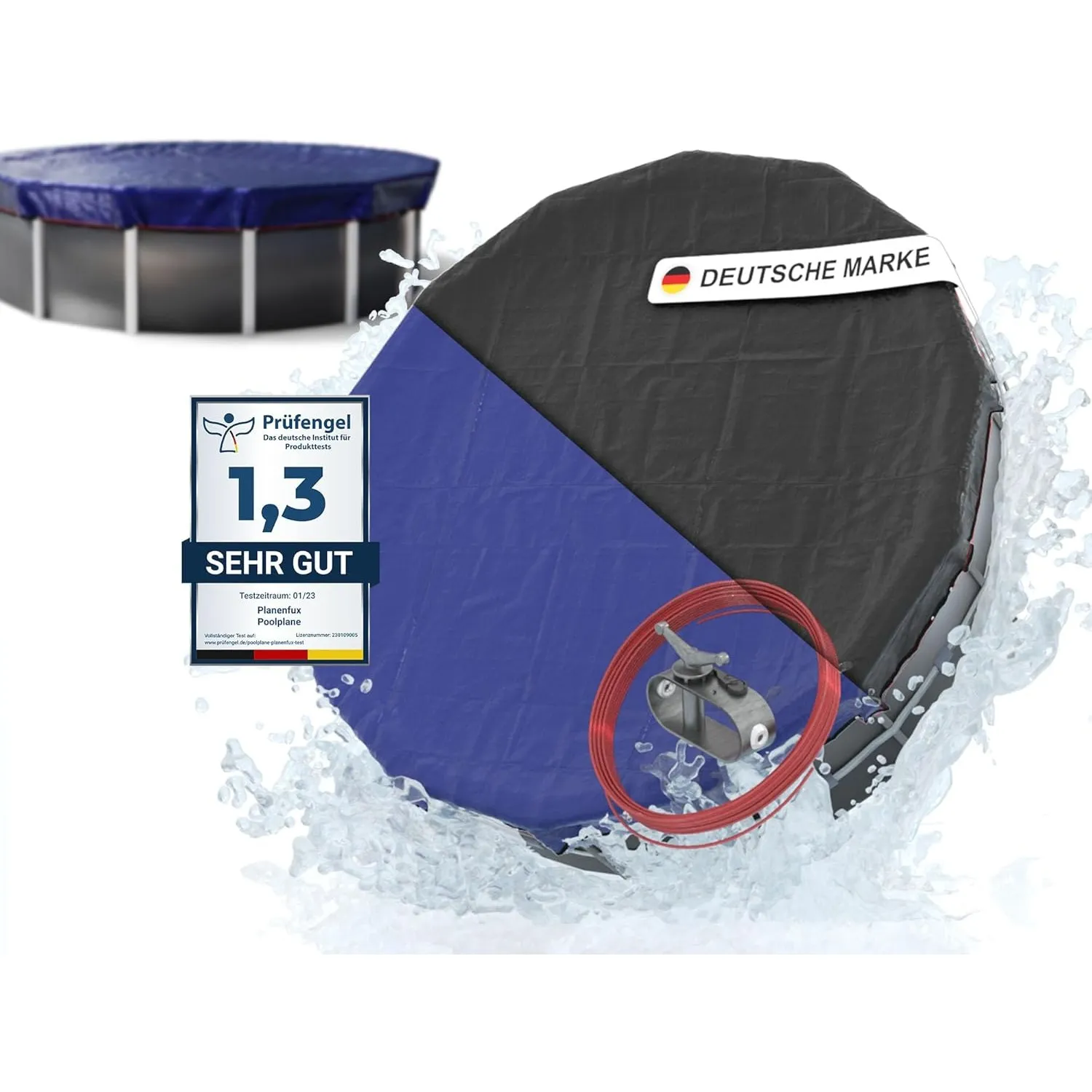 Planenfux® Poolabdeckung rund 500 cm | Für Ø 460-500 cm Becken