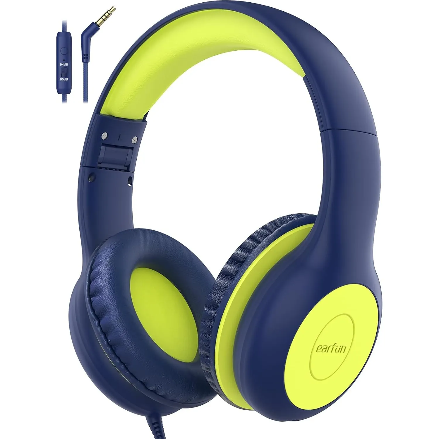 EarFun Kinder Kopfhörer mit 3,5 mm Kabel, Lautstärkebegrenzung, Dunkelgrün