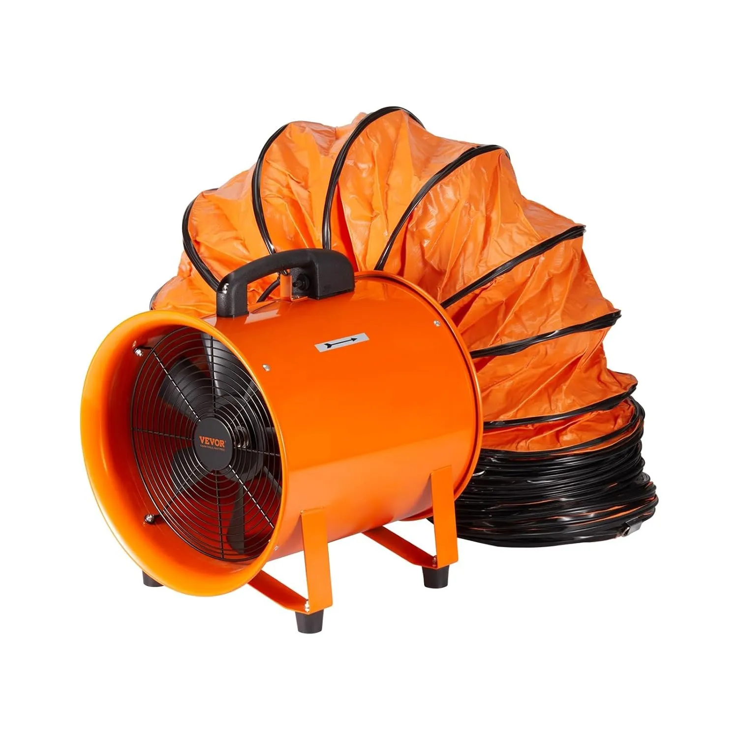 VEVOR Bauventilator 145-W-AC-Motor Baugebläse 2900 U/min Baulüfter Gebläse 1020 CFM (1733 m3/h) Axiallüfter mit 10 m Sc…