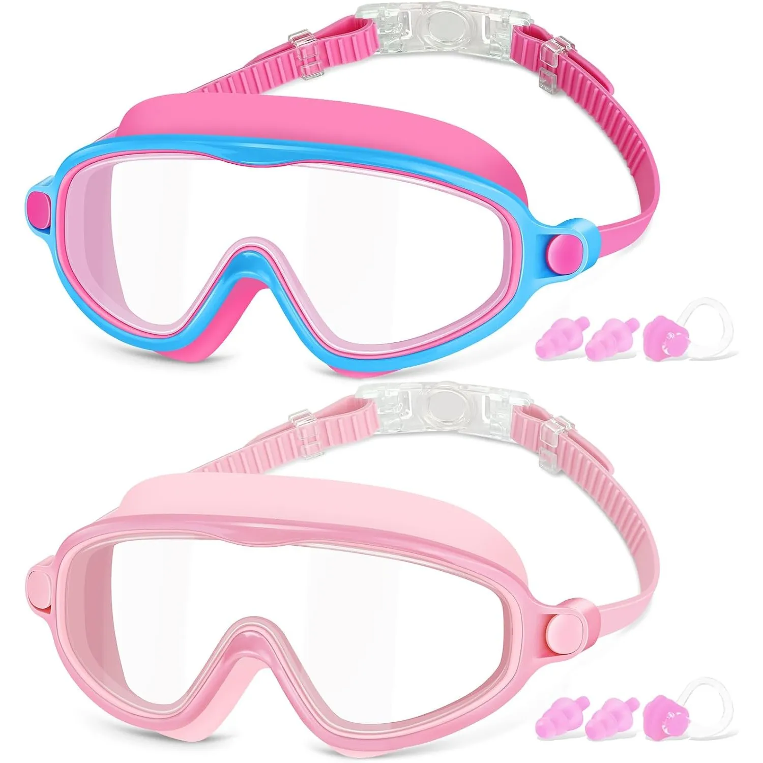 COOLOO Schwimmbrille Kinder, 2 Stück Taucherbrille Kinder 4-14 Jahre | 【Patent】Anti-Beschlag, UV-Schutz, KEIN Auslaufen…