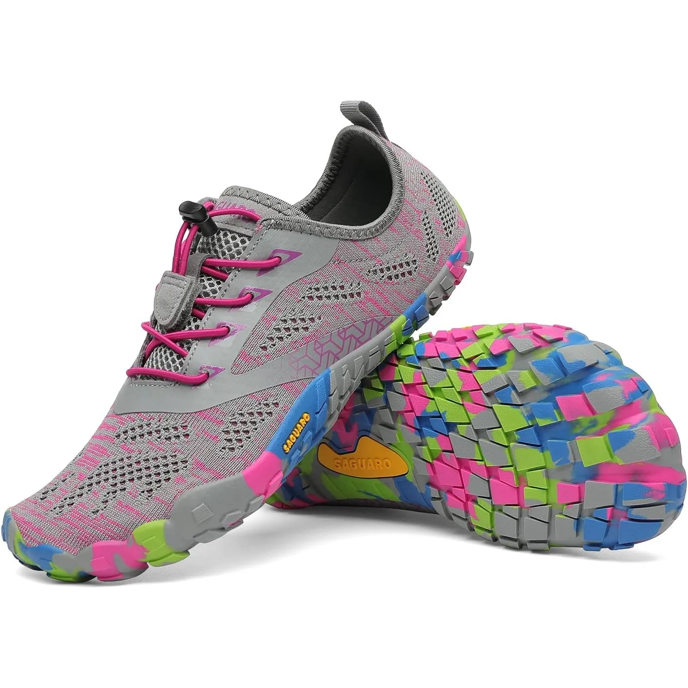 SAGUARO Unisex Barfußschuhe Outdoor Barfuss Traillaufschuhe Zehenschuhe mit Zero-Drop Solhe Gr.36-48