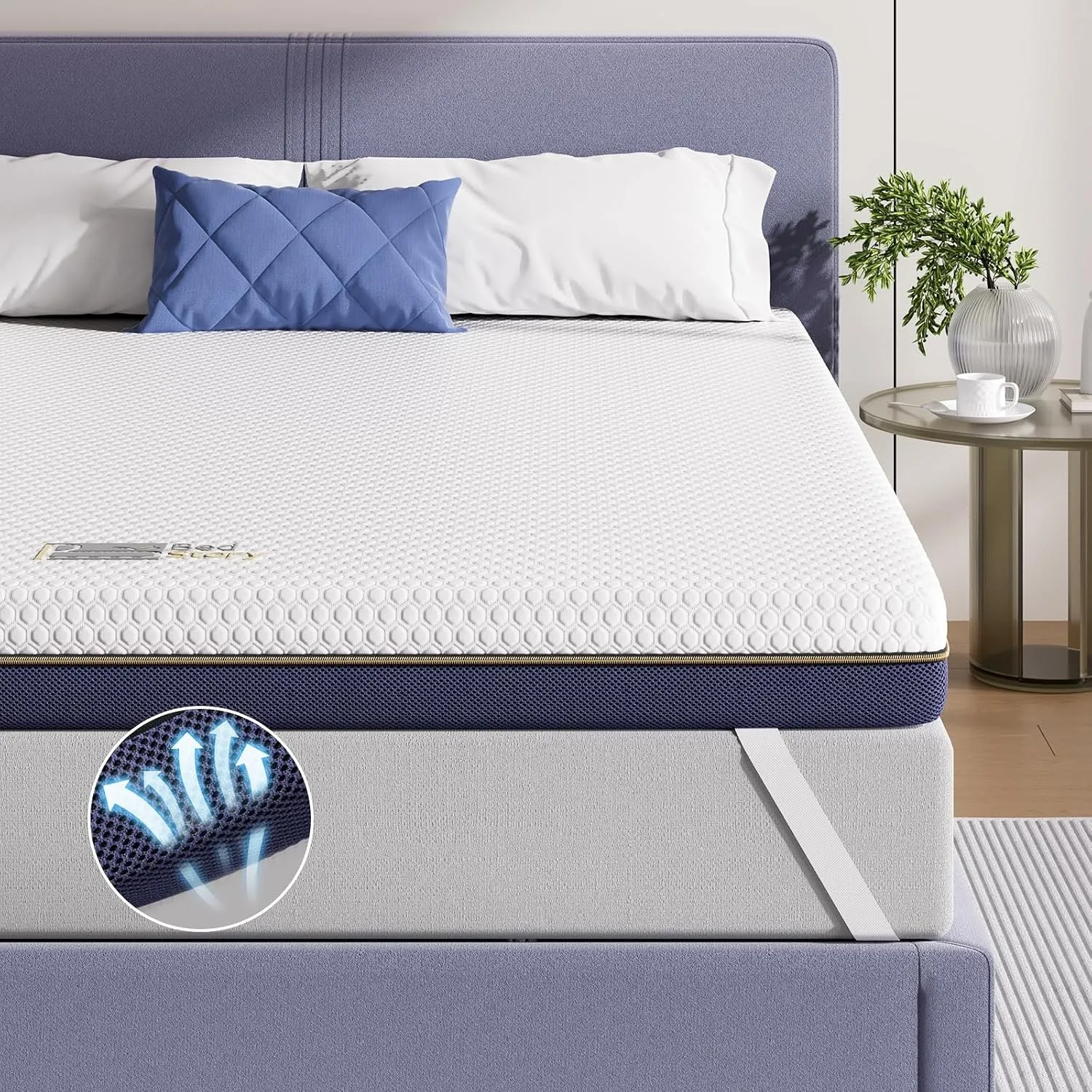BedStory Topper 10cm 160x200cm, H3&H4 Gel Memory Foam Matratzentopper, Öko-TEX Zertifiziert atmungsaktiver Gelschaum Ma…