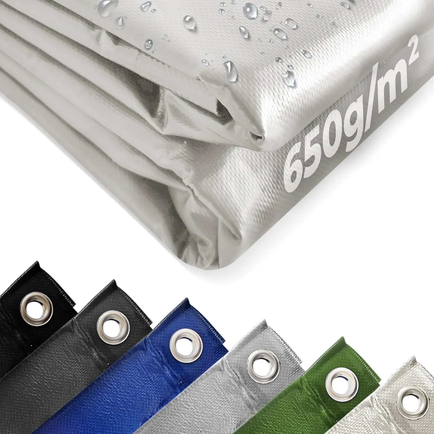 Jago® Abdeckplane - 650 g/m², 2x3/3x5/3x6/4x3/4x5/4x6/4x7/4x8/5x6/5x7/5x8 m, Wasserdicht & Reißfest, mit Ösen, Farbwahl…
