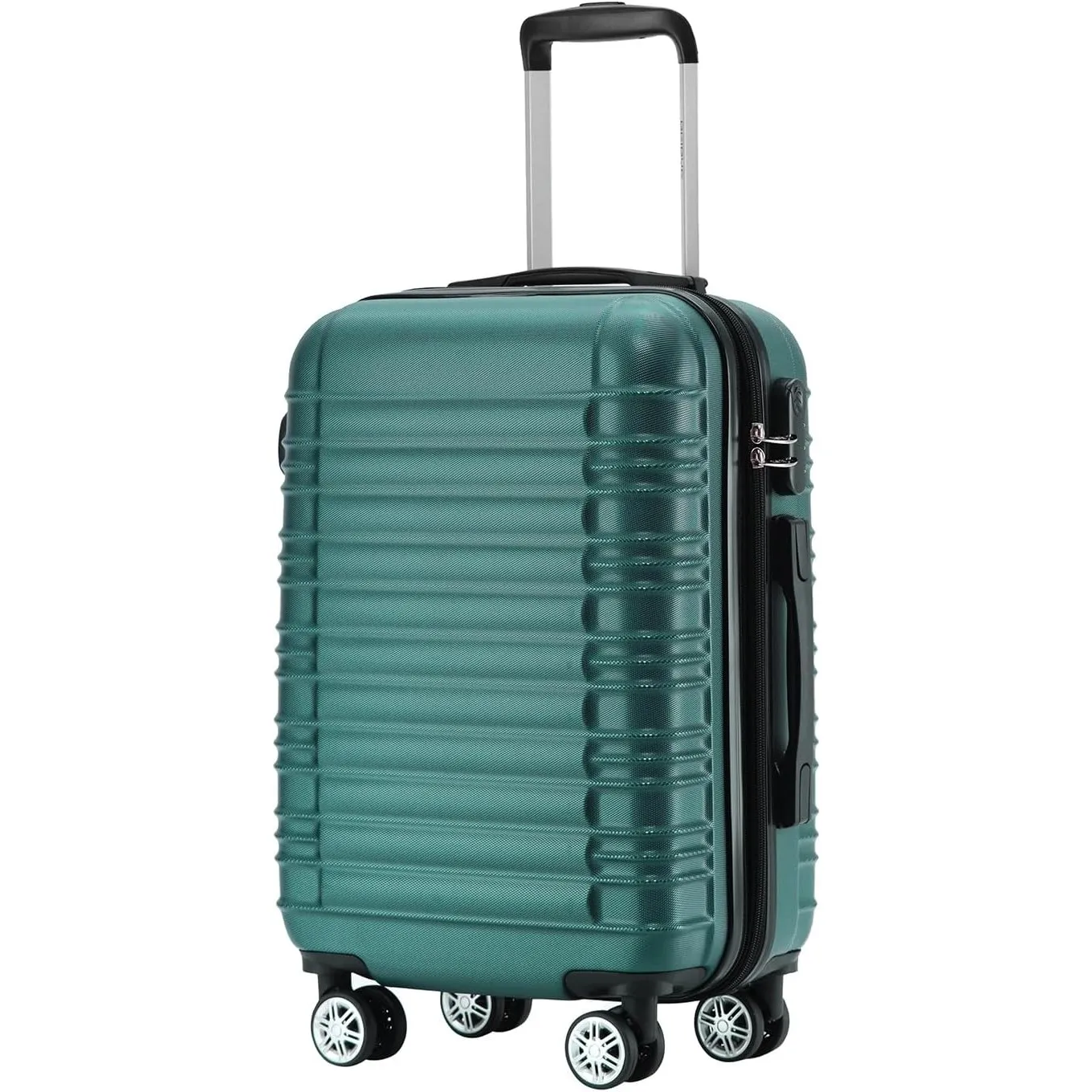 BEIBYE Zwillingsrollen Reisekoffer Koffer Trolleys Hartschale M-L-XL-Set (Dunkelgrün, M)