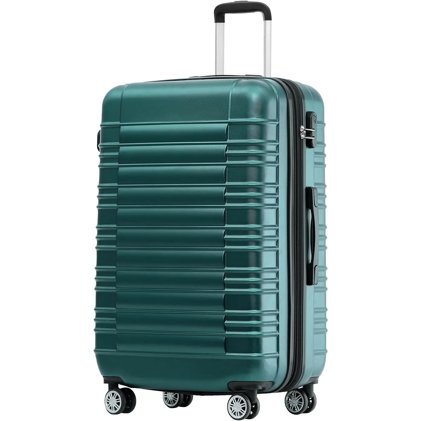 BEIBYE Zwillingsrollen Reisekoffer Koffer Trolleys Hartschale M-L-XL-Set (Dunkelgrün, L)