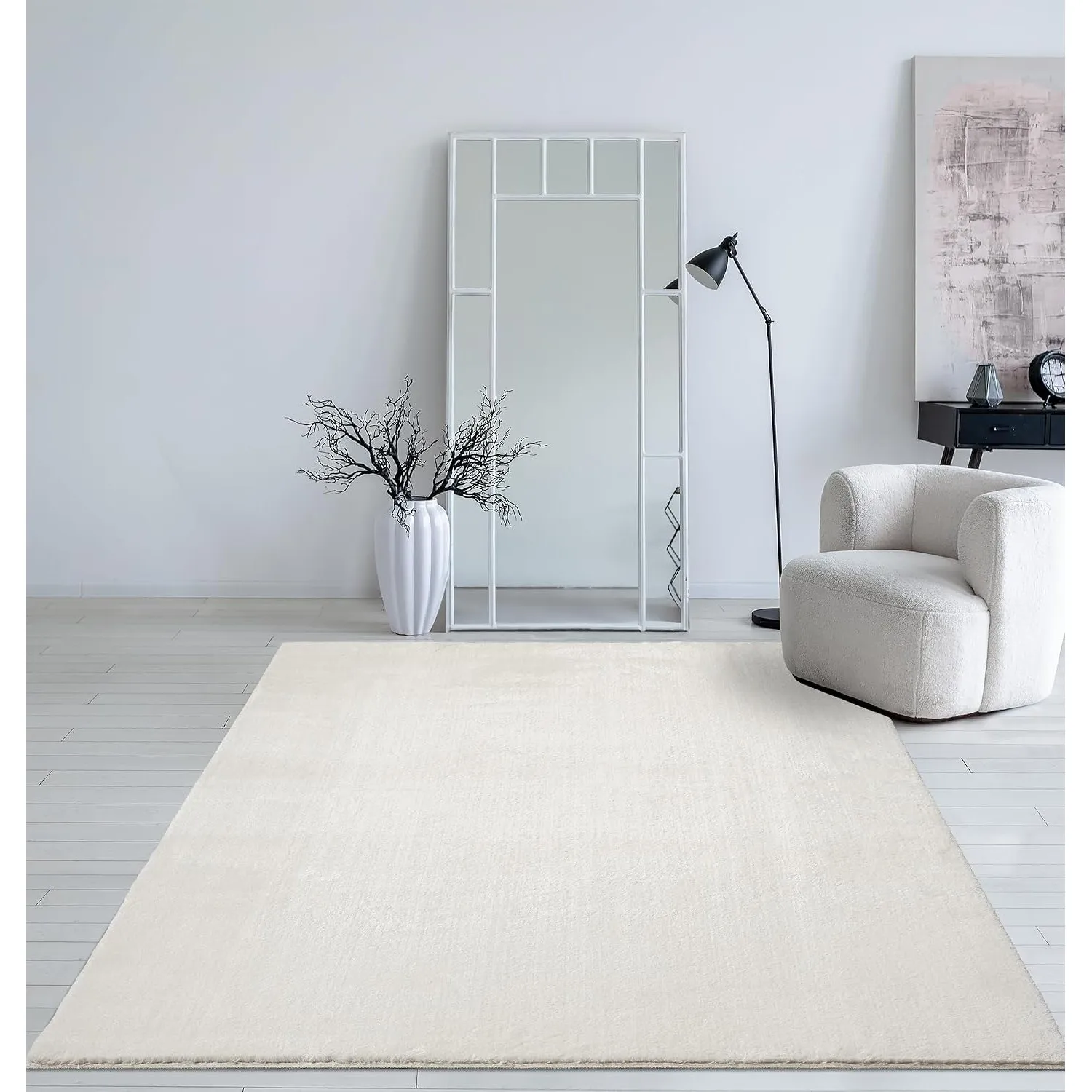 Mia´s Teppiche Taos – kuscheliger Kurzflor Teppich in Felloptik, super Soft & waschbar bis 30°C, mit Anti-Rutsch-Unters…