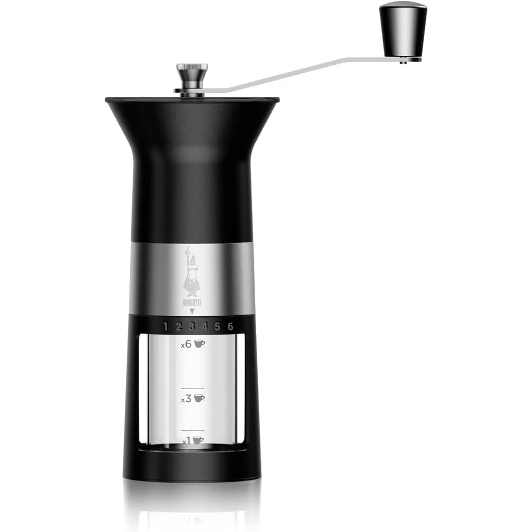 Bialetti Manuelle Kaffeemühle von, Edelstahl, Mattschwarz