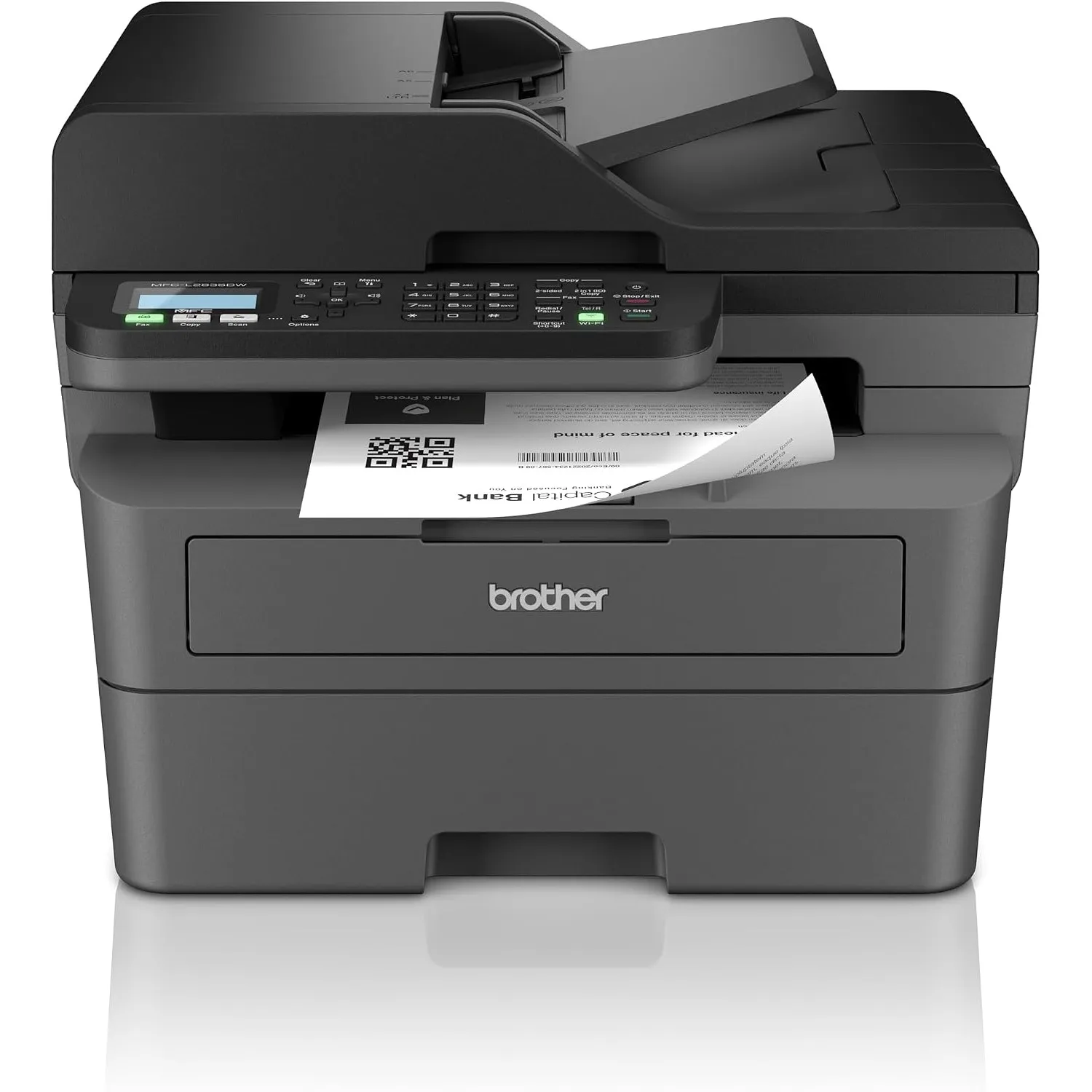 Brother MFC-L2835DW 4-in-1 Monolaser-Multifunktionsgerät Schwarz/Weiß mit USB, WLAN & LAN, Automatischer Duplexdruck, E…