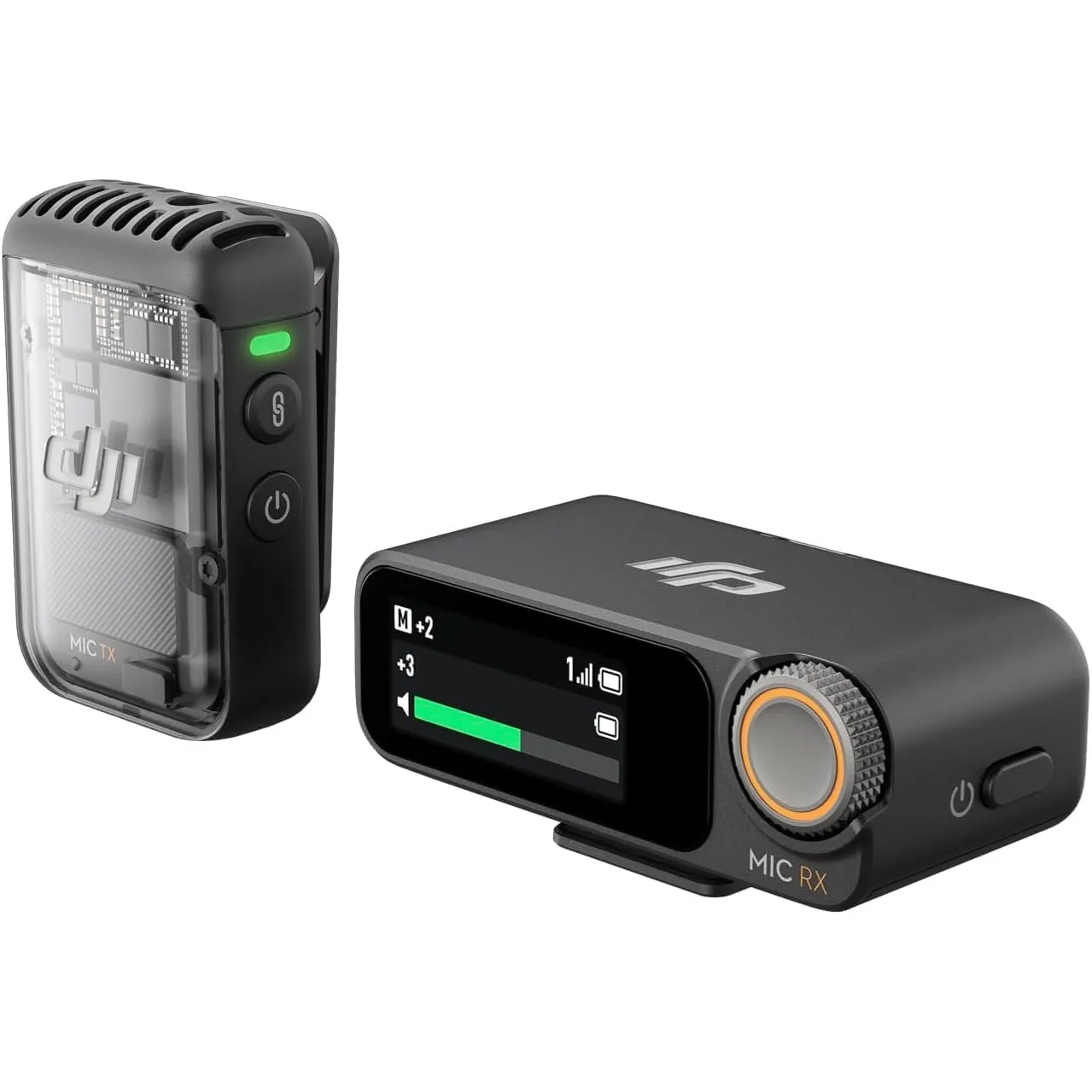 DJI Mic 2 (1 Sender + 1 Empfänger), kabelloses Mikrofon mit intelligenter Rauschunterdrückung, interne 32-Bit-Float-Auf…