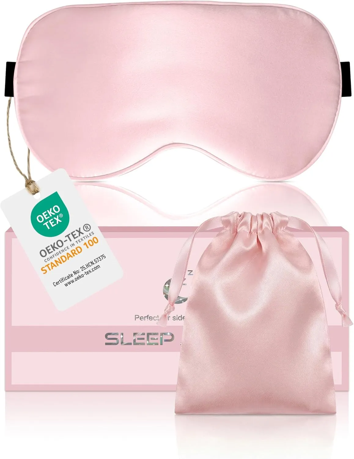 Aosun Seiden Schlafmaske für Seitenschläfer, 22MM, 100% Bio Maulbeerseide Augenmaske, Ideal Geschenke für Frauen & Mama…