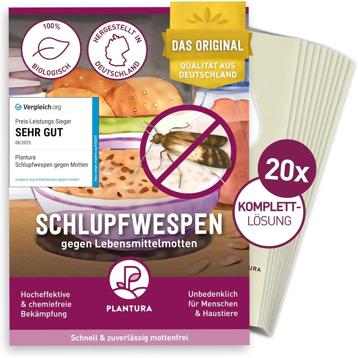 Plantura Schlupfwespen gegen Lebensmittelmotten, 60 Karten