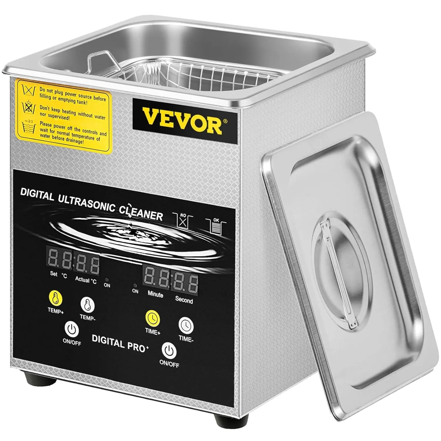 VEVOR 2 L Verbesserter Ultraschallreiniger (100 W Heizung, 60 W Ultraschall) Professioneller digitaler Labor-Ultraschal…