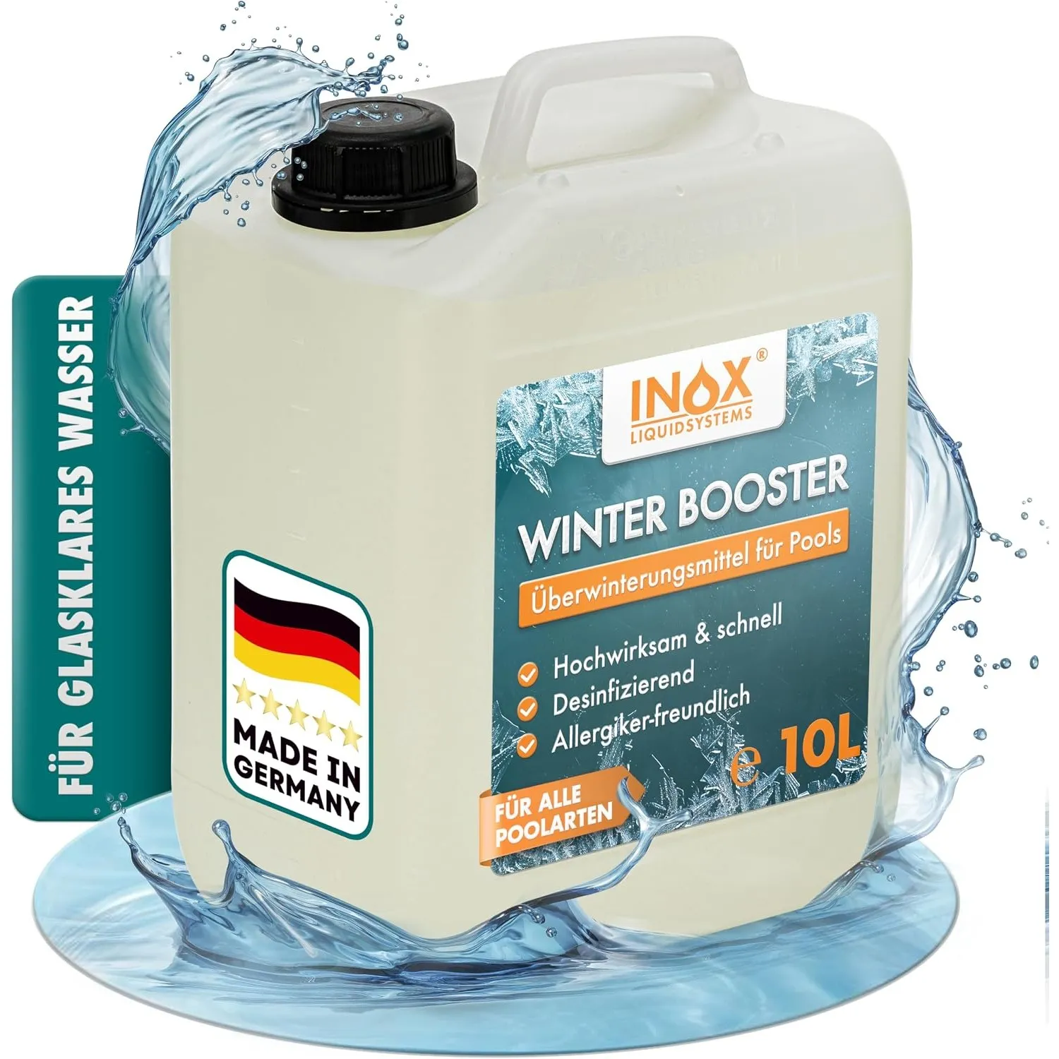 INOX® Pool Wintermittel 10L | Hochwertiges Pool Überwinterungsmittel & Algizid für Pool | Effektives Wintermittel für P…