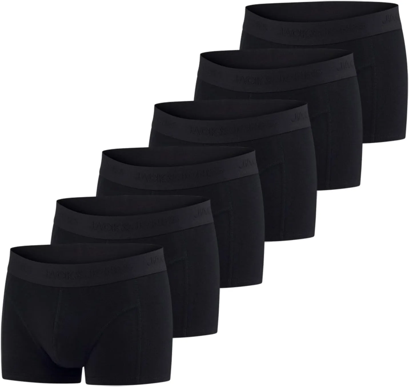 JACK & JONES Men's Boxer Shorts, Pack of 6, Basic Trunks, Boxer Stretch Underwear, Retro Shorts Set, Cotton, Black, Red…