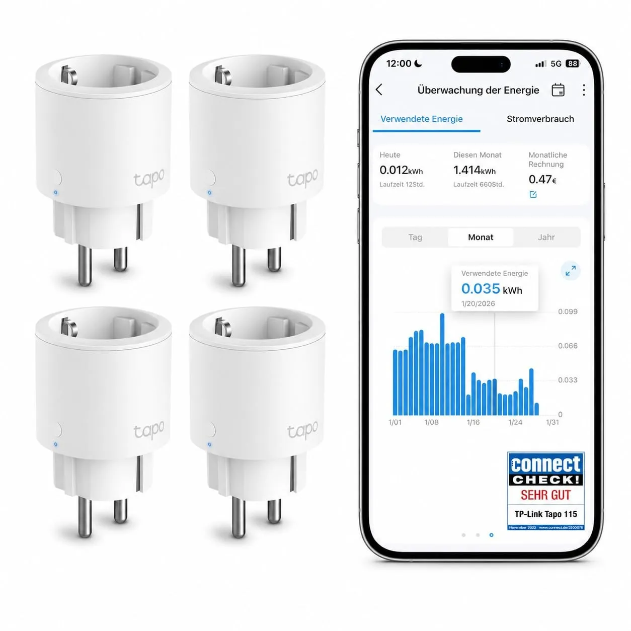 Tapo Nano Smart WLAN Steckdose Tapo P115 mit Energieverbrauchskontrolle, Smart Home Alexa Steckdose, funktioniert mit A…