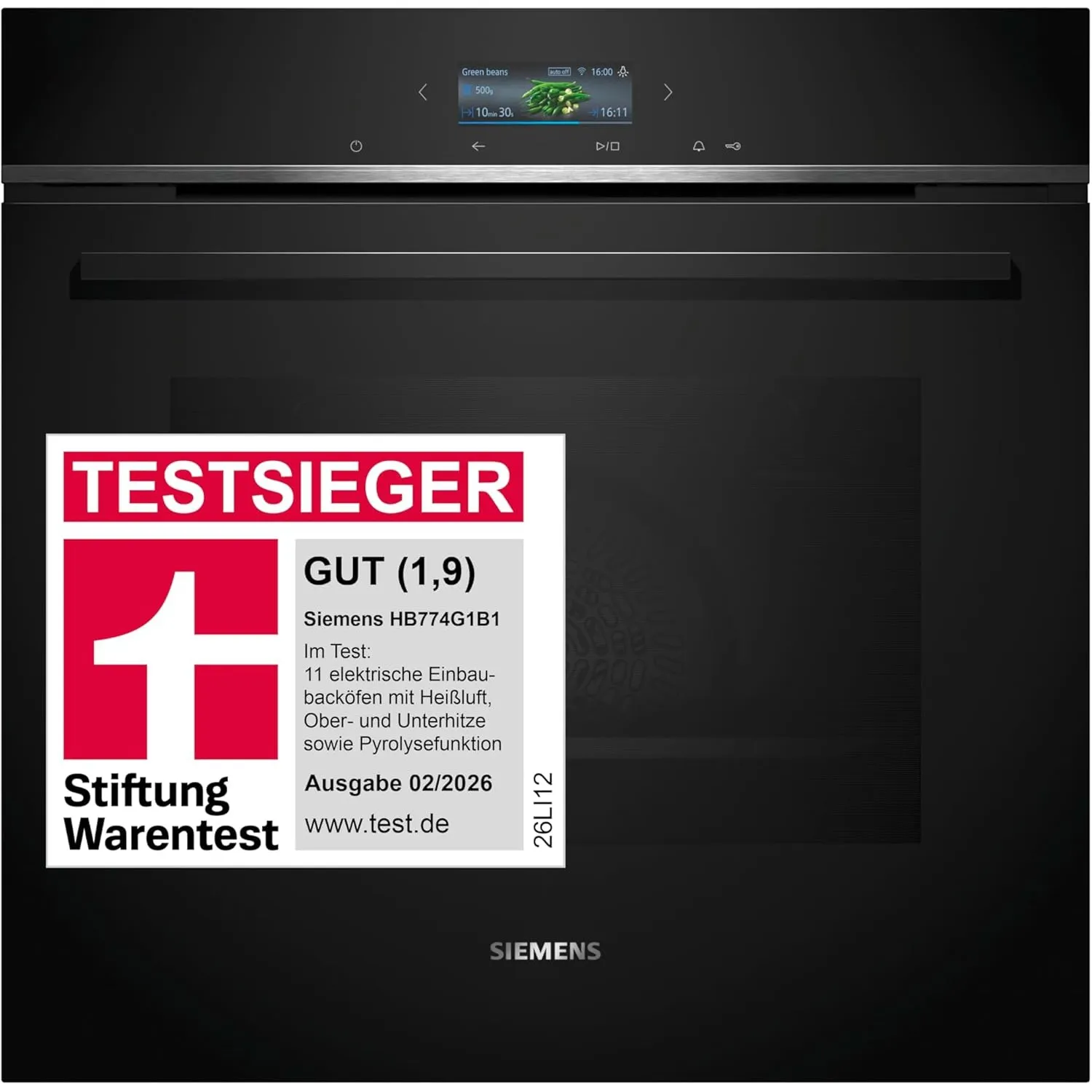 Siemens iQ700 Smarter Einbau-Backofen 60 x 60 cm Edelstahl HB774G1B1
