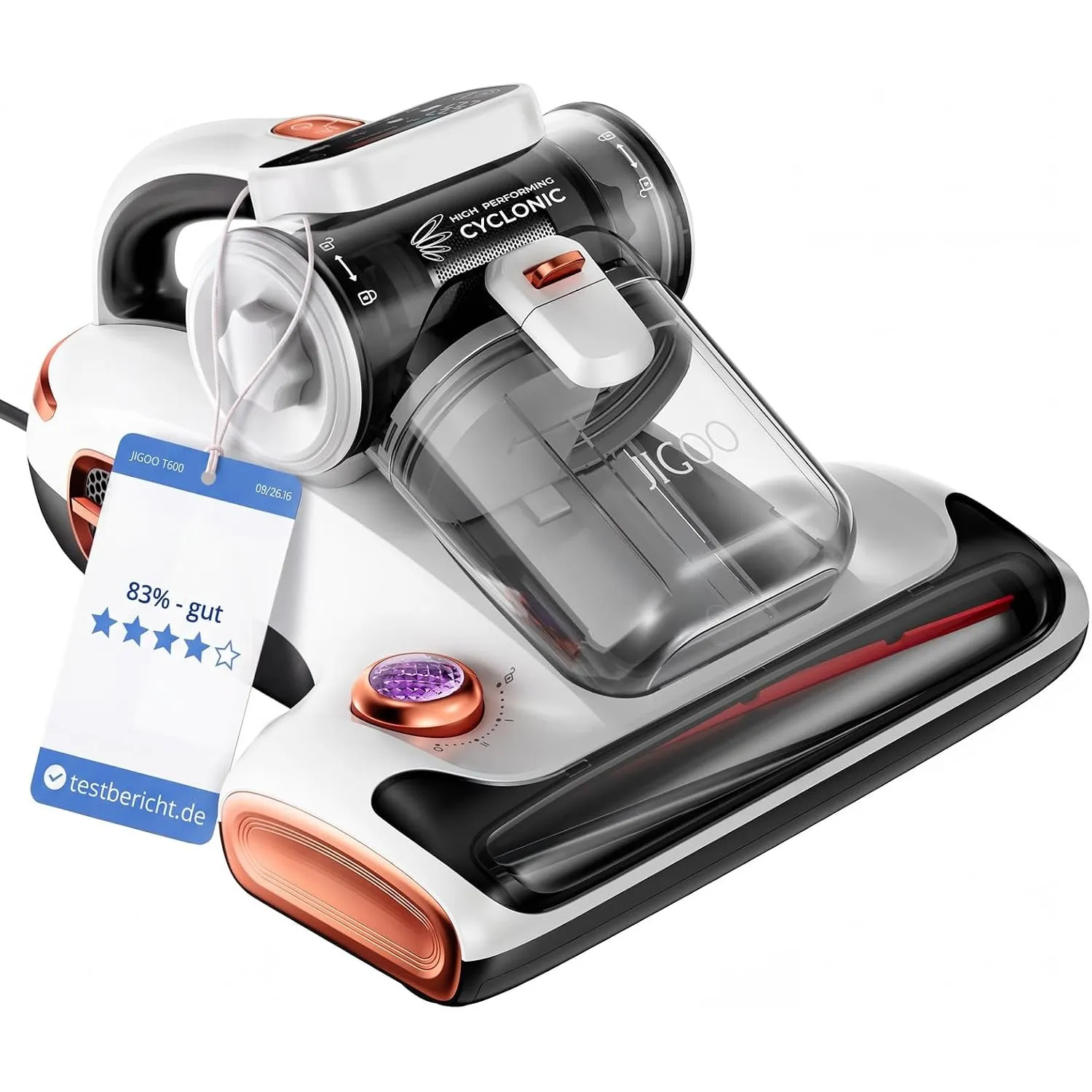 JIGOO T600 Milbensauger mit UV-Licht & Heißluft [700W/15kPa] – 99,9% Allergen-Entfernung, Duftende Negative Ionen, Für …