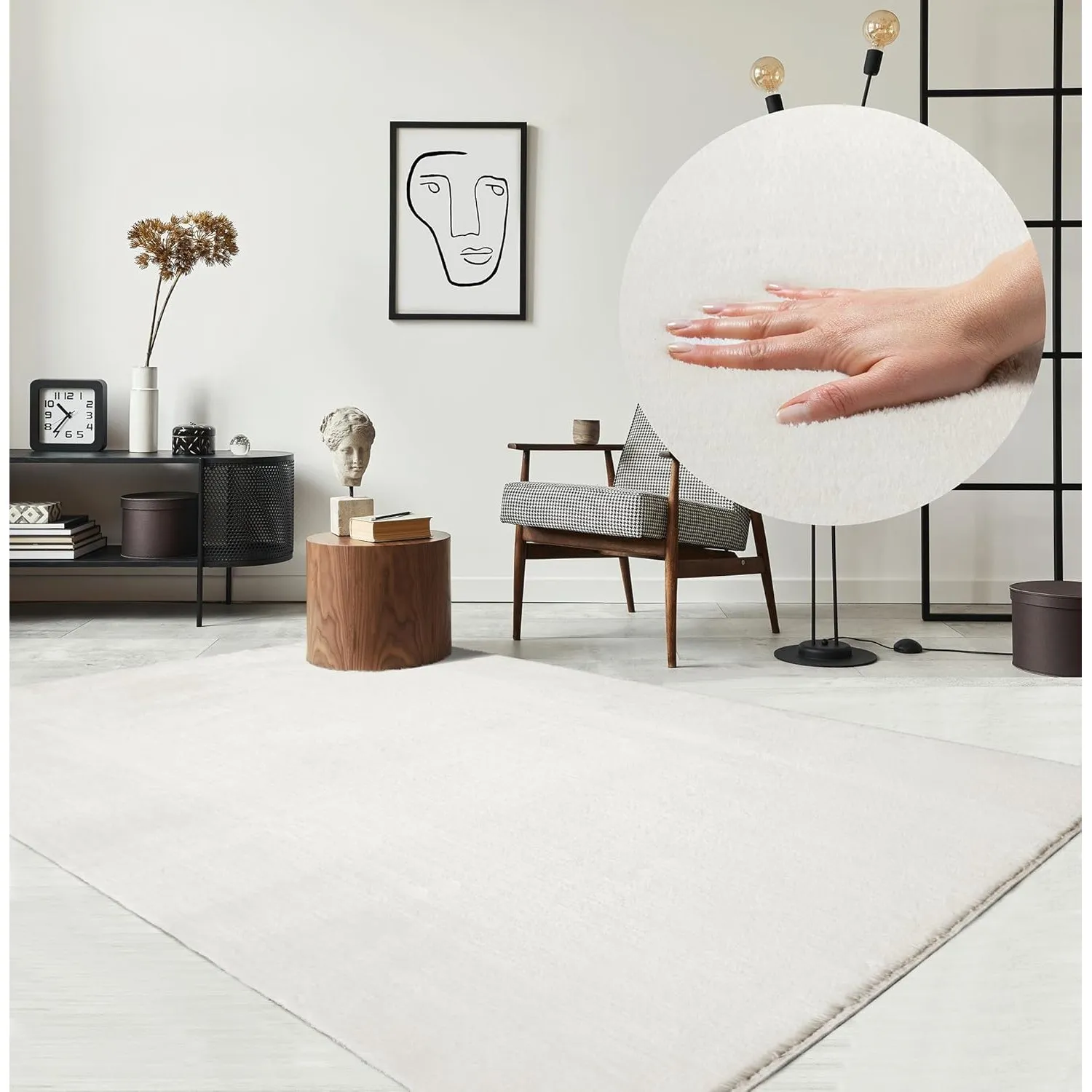 the carpet Relax kuscheliger Kurzflor Teppich, Anti-Rutsch Unterseite, Waschbar bis 30 Grad, Super Soft, Felloptik, Cre…