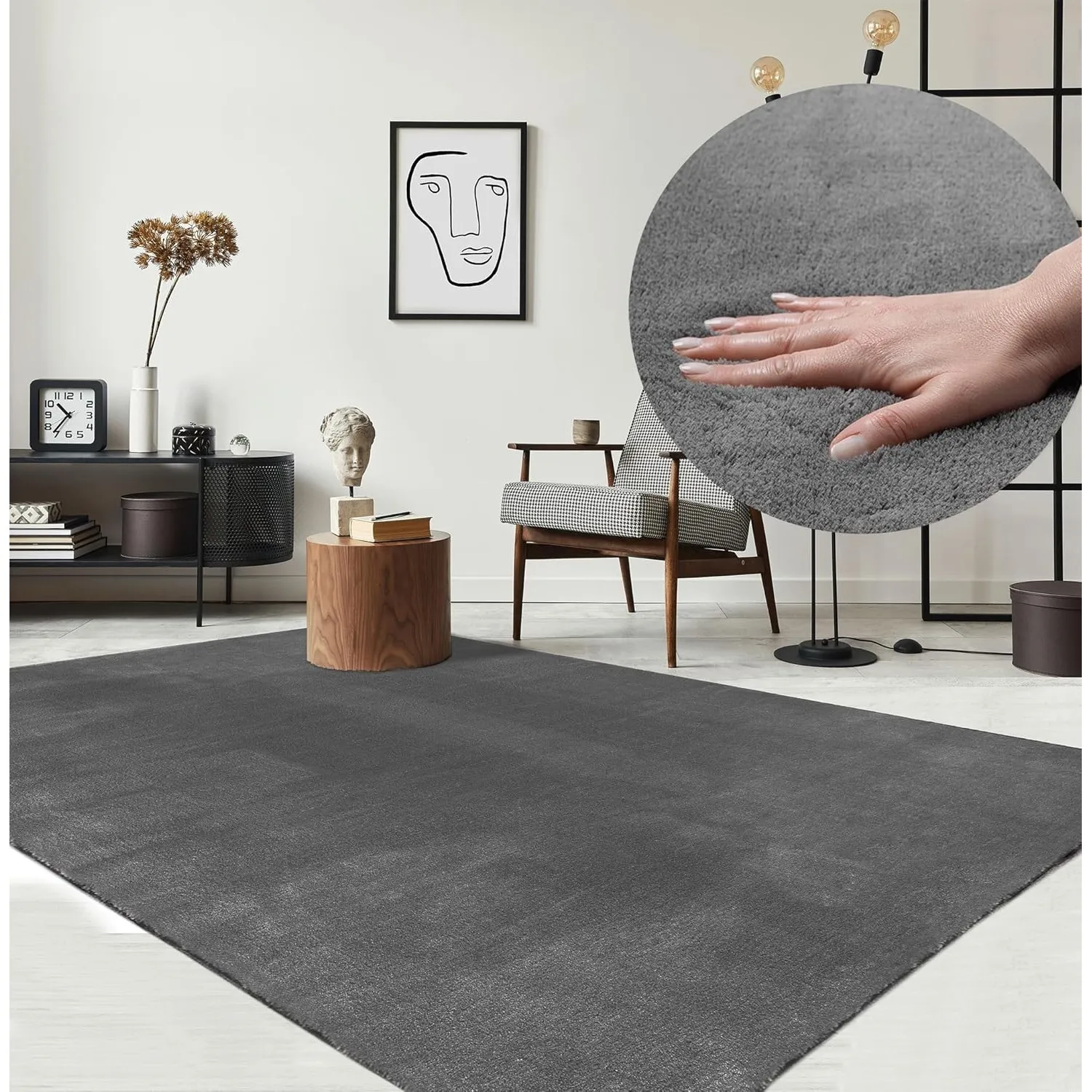 the carpet Relax kuscheliger Kurzflor Teppich, Anti-Rutsch Unterseite, Waschbar bis 30 Grad, Super Soft, Felloptik, Ant…