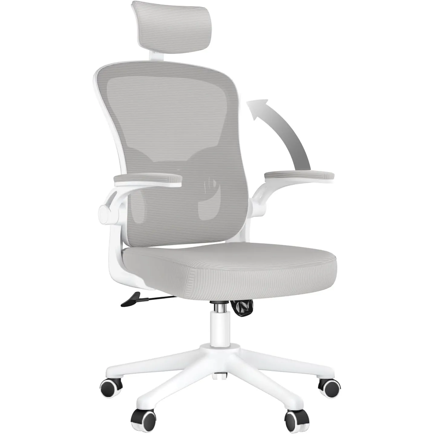 naspaluro Ergonomischer Bürostuhl mit Atmungsaktiver Netzbespannung, Schreibtischstuhl mit Verstellbarer Armlehnen, Kop…