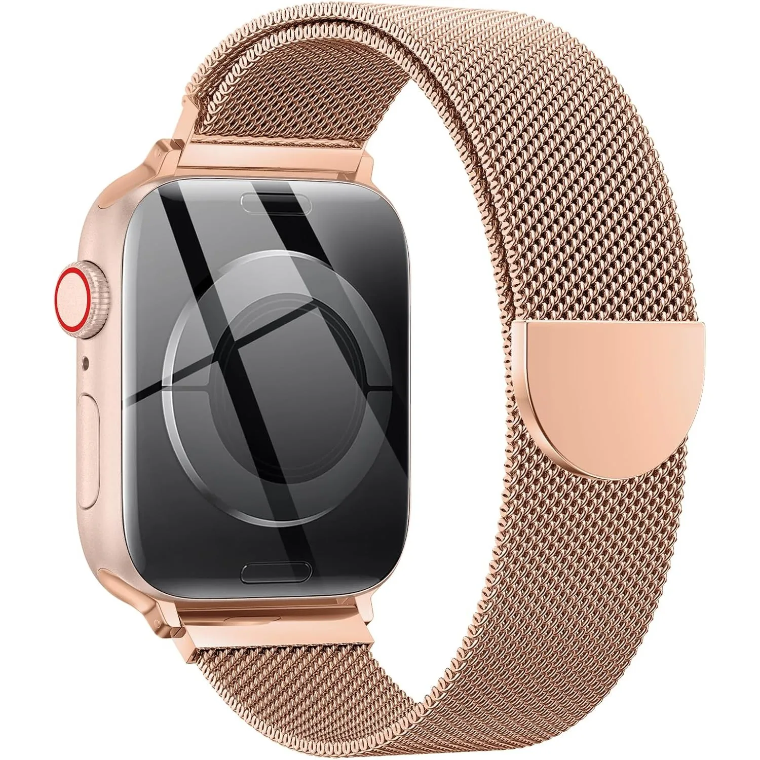 OULUOQI Kompatibel mit Apple Watch Armband 40mm 42mm 41mm 38mm 46mm 45mm 44mm Damen Herren, Einstellbar Edelstahl Metal…
