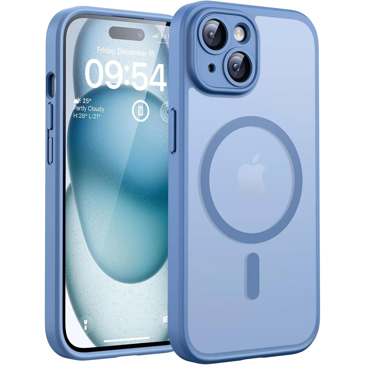 TOCOL für iPhone 15 Plus Hülle, Kompatibel mit MagSafe, Hellblau
