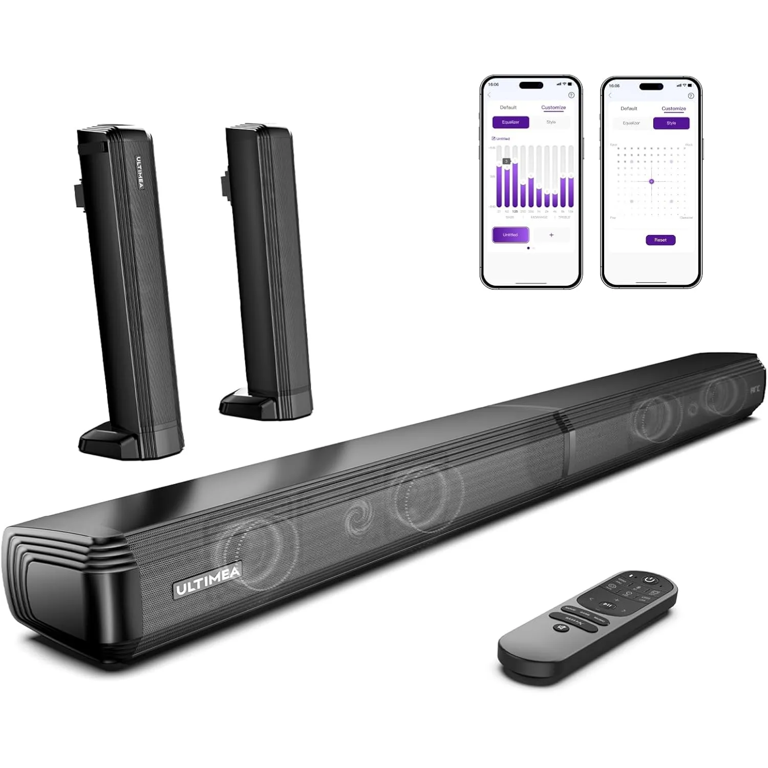 ULTIMEA Apollo S40 Pro 2.2 Soundbar für TV Geräte, Teilbare 2-in-1 Soundbar